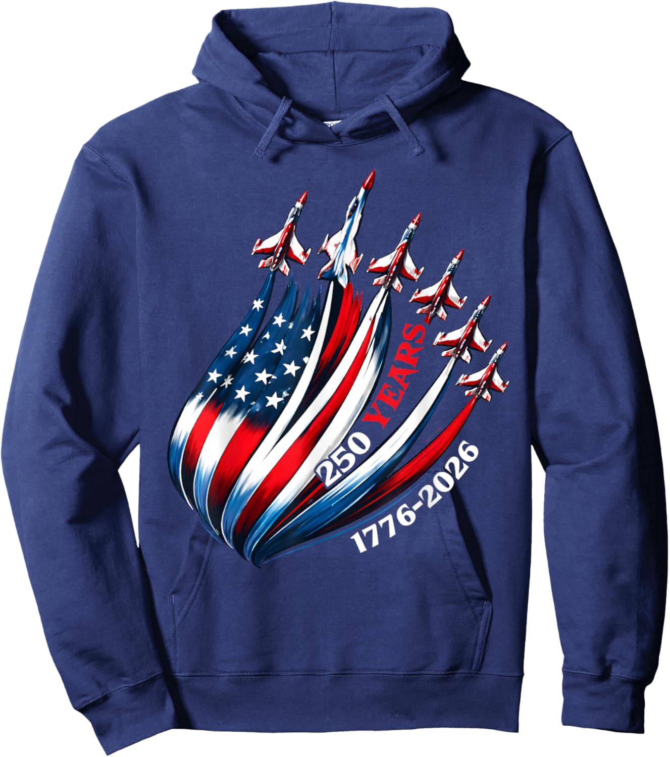 250 Years American 1776 2026 Fighter Jets 250th USA Birthday Hoodie - Hoodie | Navy