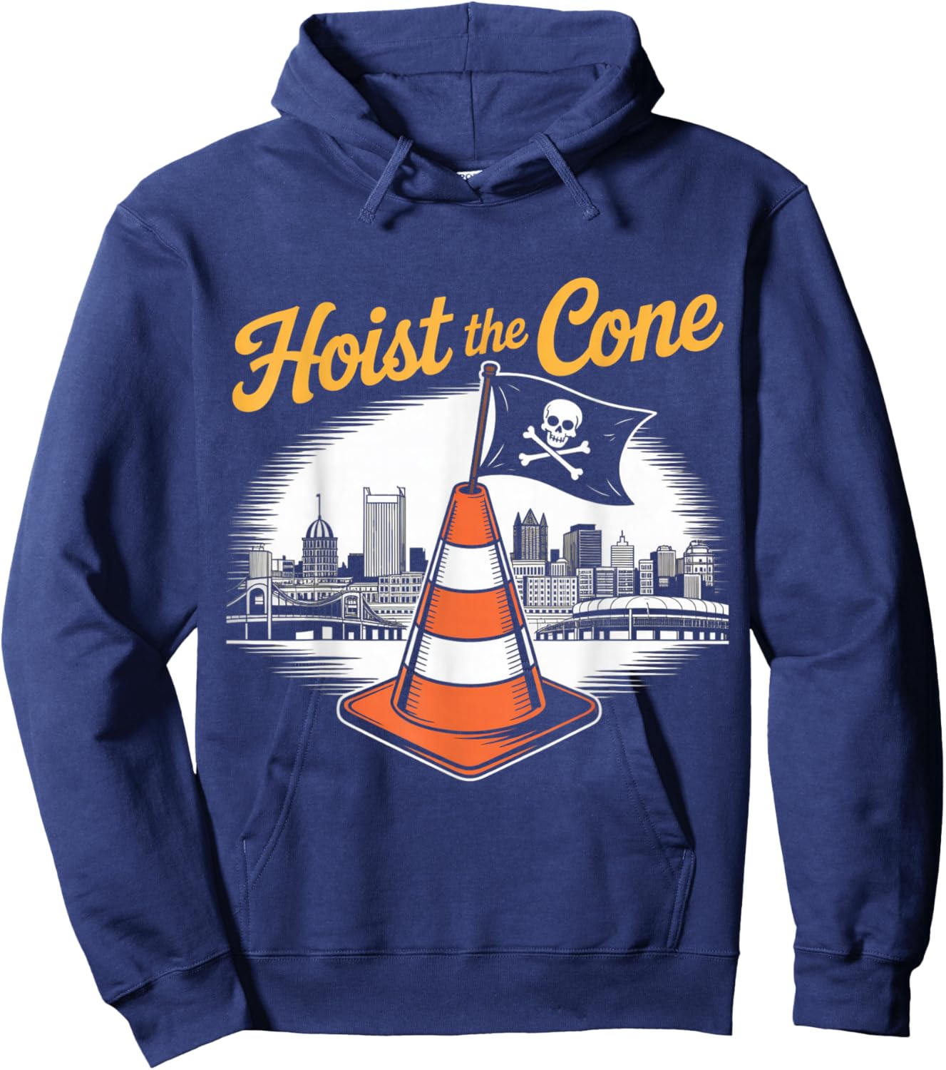 Pirates Hoist The Cone Funny Hoodie - Hoodie | Navy