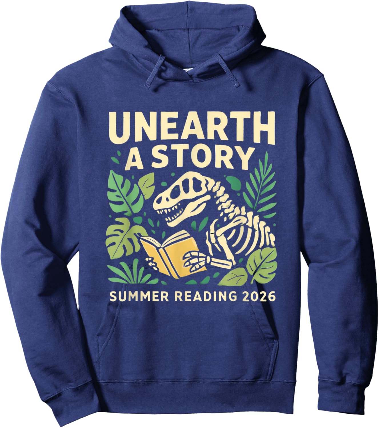 Unearth a Story 2026 Summer Reading Program Dinosaur Reads Hoodie - Hoodie | Navy