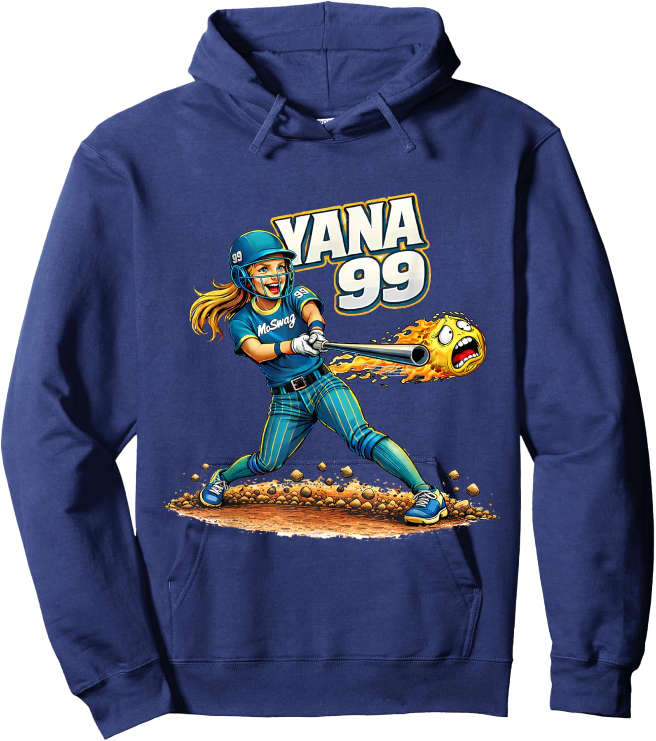 MoSwag Yana #99, Softball Support 2 Hoodie - Hoodie | Navy