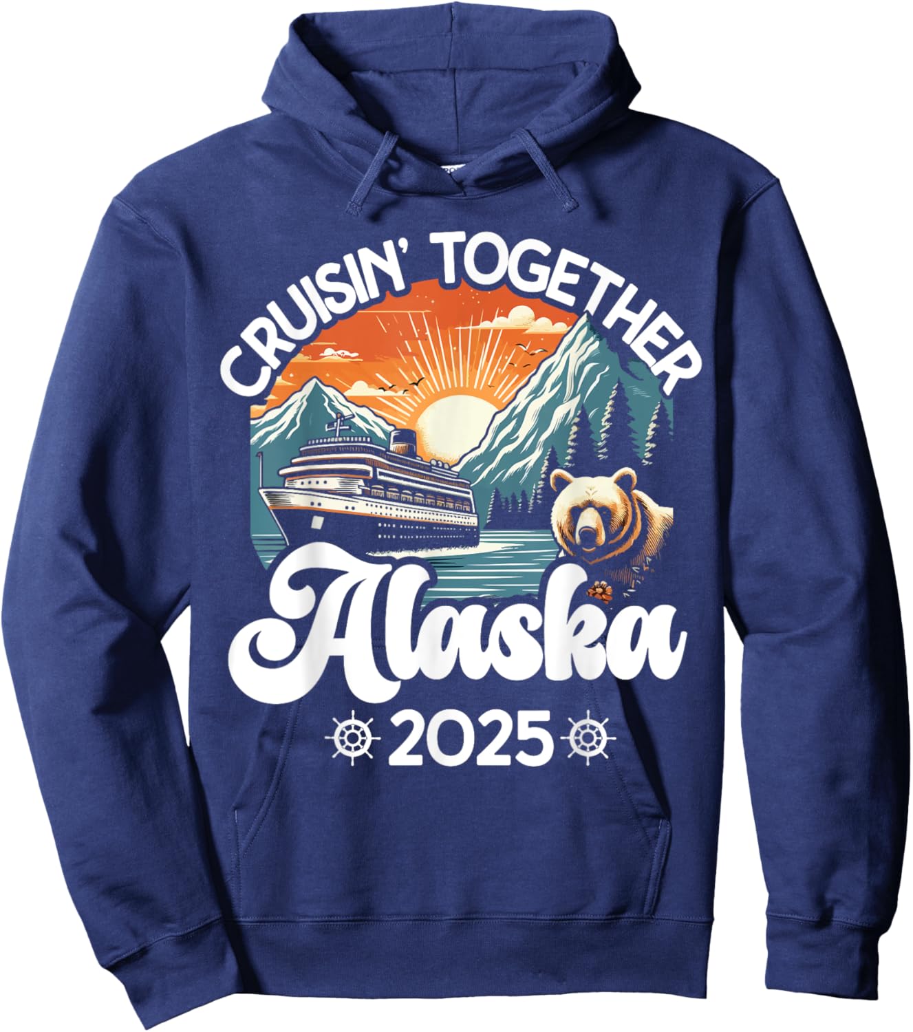 Cruisin Together Alaska 2025 Family Friend Alaska Cruise Hoodie - Hoodie | Navy