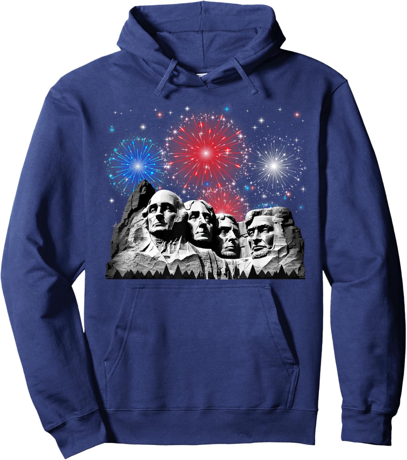 Mount Rushmore Fireworks 4th Of July USA Independence Day Kids Men Hoodie - Hoodie | Navy