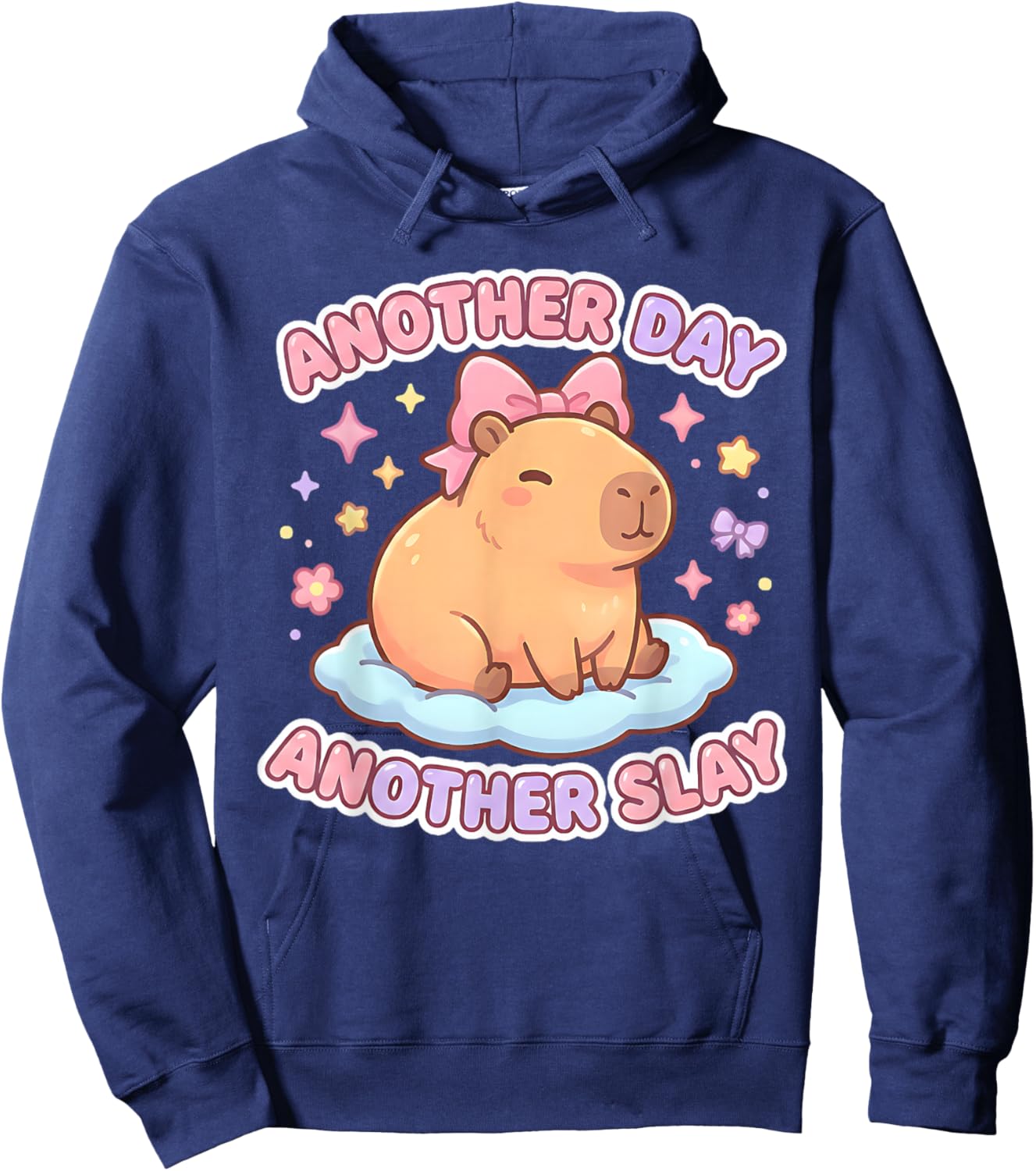 Cute Capybara Lover Kids Meme Another Day Another Slay Hoodie - Hoodie | Navy