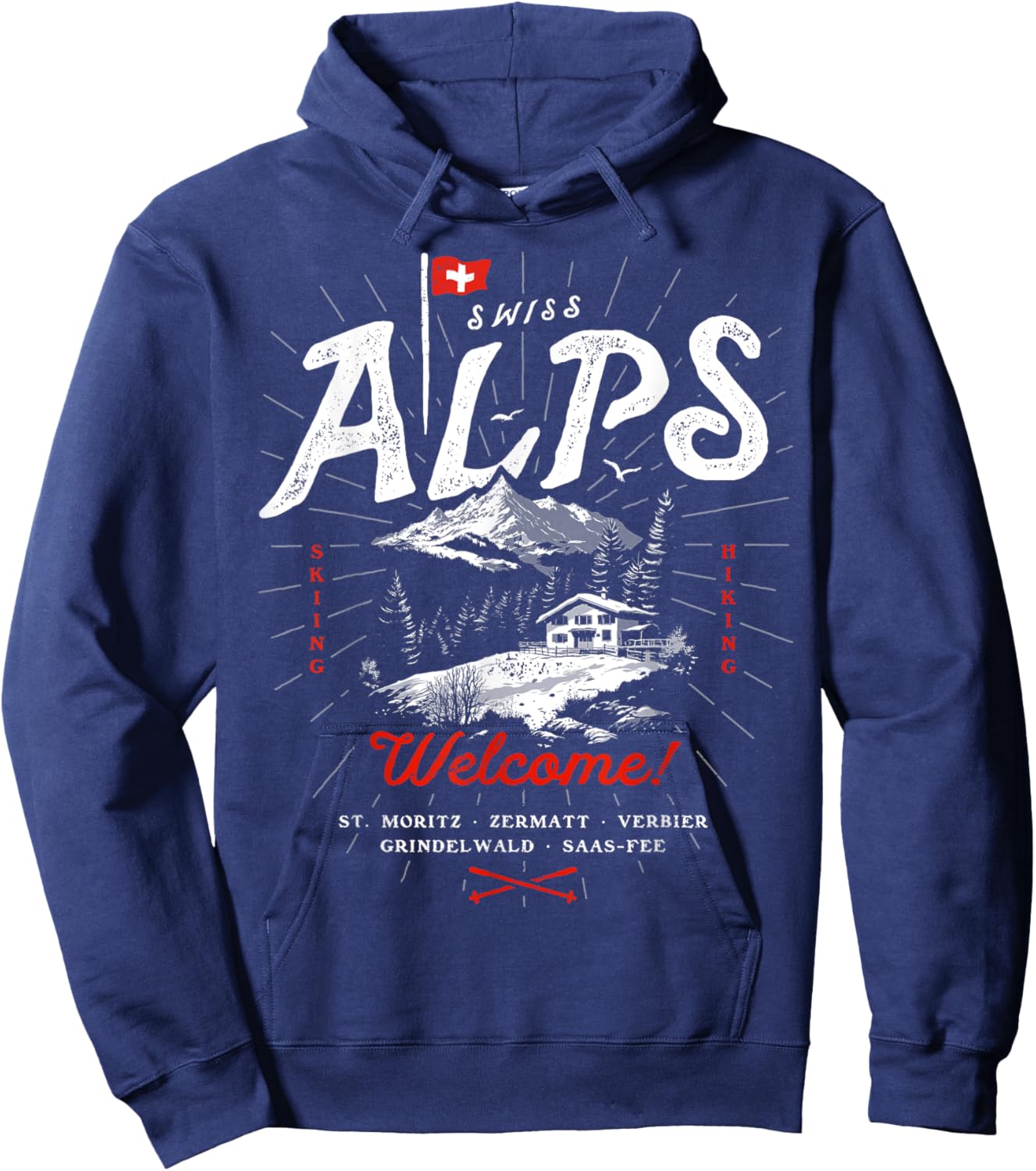 Swiss Alps Switzerland Travel Outfit Gift Souvenir Hoodie - Hoodie | Navy