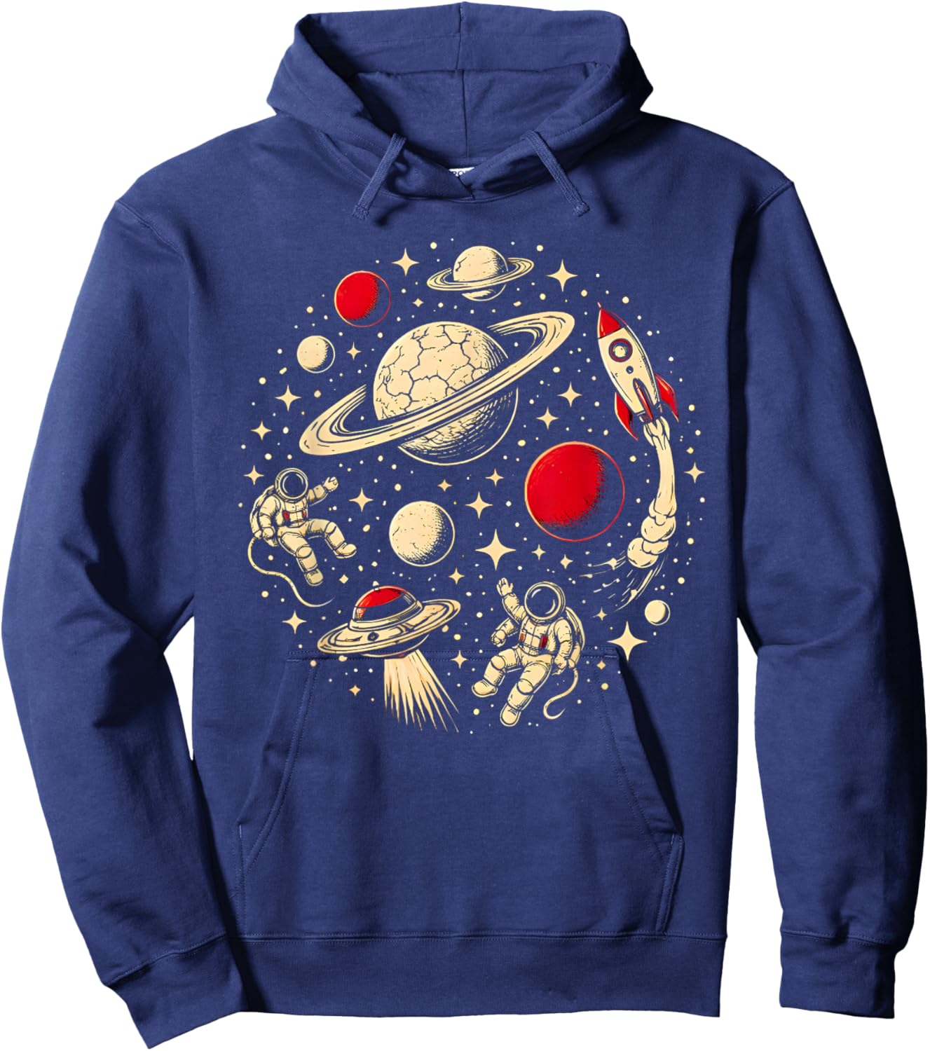 Cool Astronaut Galaxy Rocket Stars for Kids Boys Girls Funny Hoodie - Hoodie | Navy
