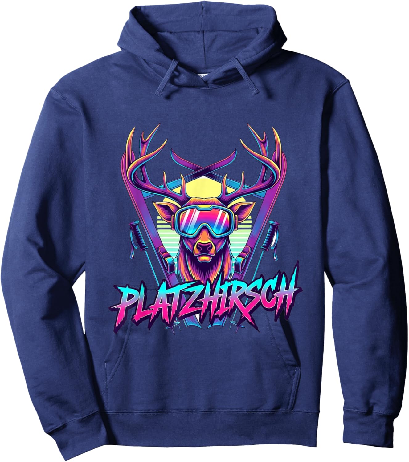 Funny Apres-Ski Mountain Team Crew Saying Party Place Deer Hoodie - Hoodie | Navy