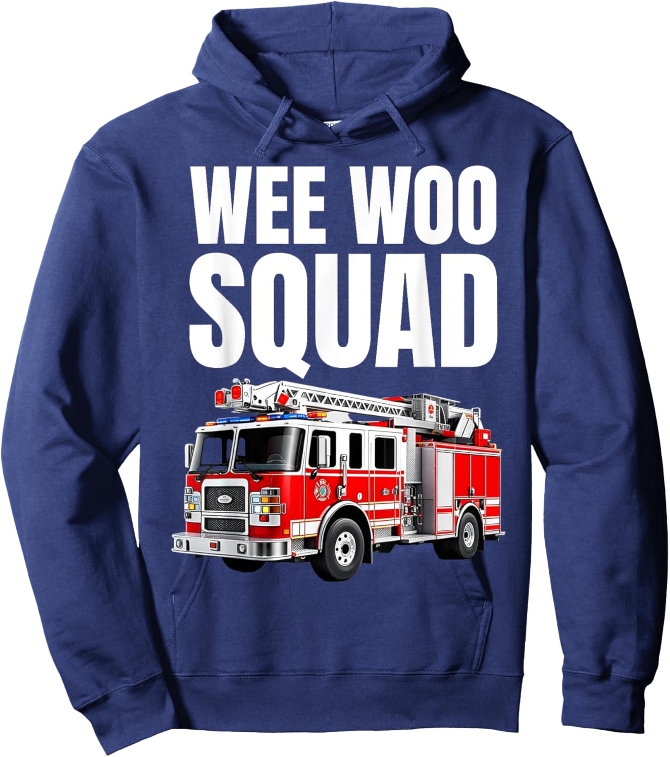 Funny Wee Woo Squad Fire Truck Design for Kids and Adults Hoodie - Hoodie | Navy