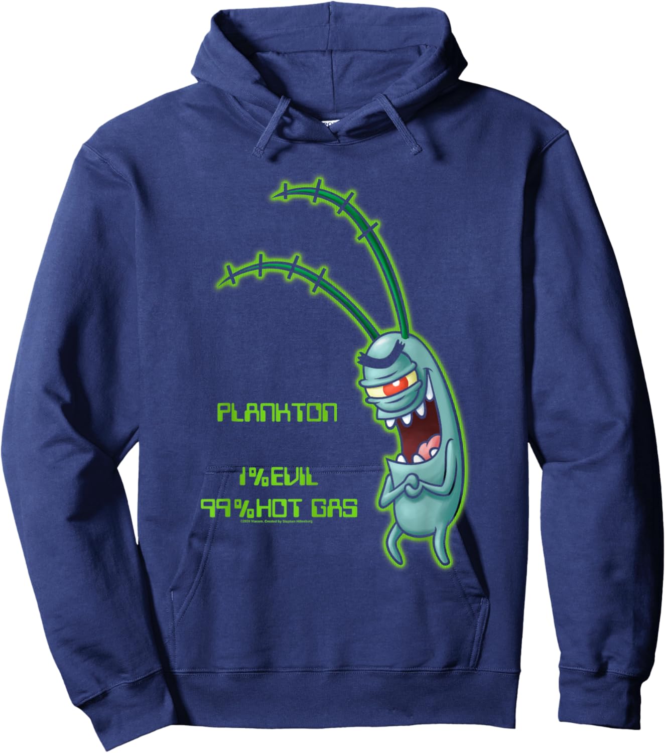 Spongebob Squarepants Plankton Evil Hot Gas Funny Cartoon Hoodie - Hoodie | Navy