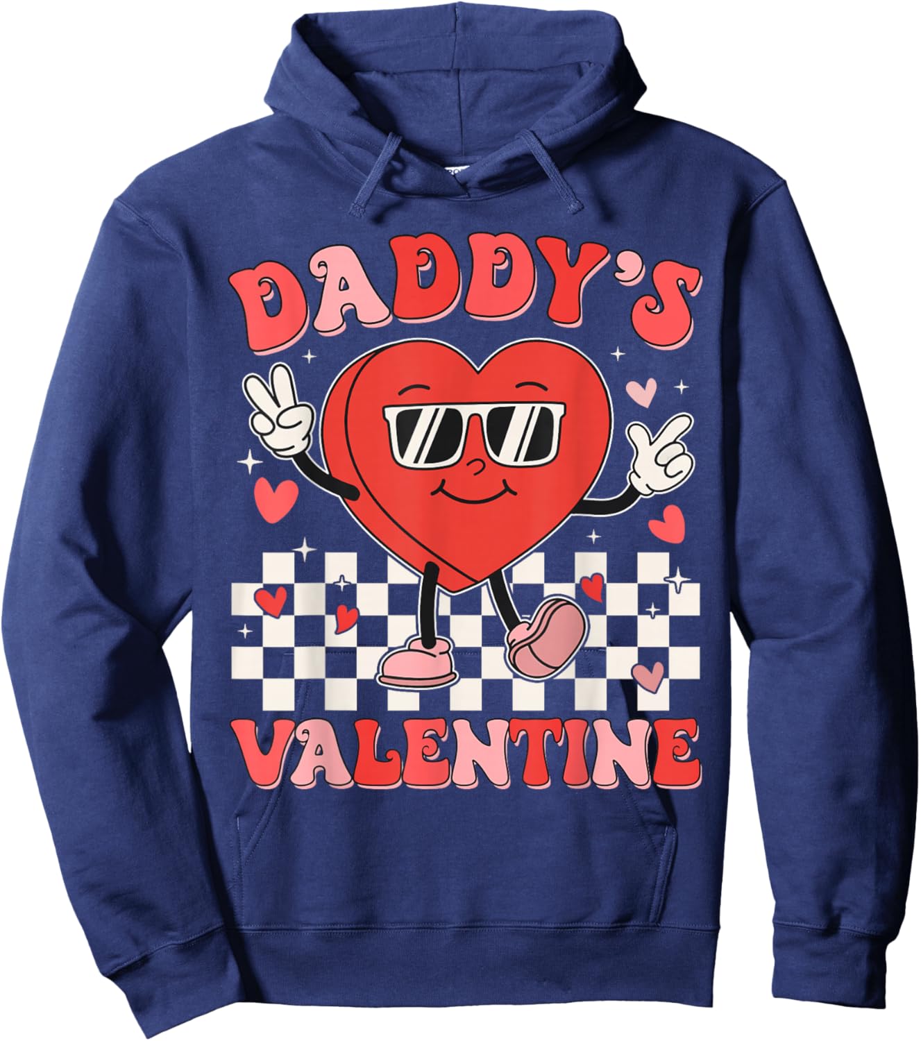 Daddy Is My Valentines Day Kid Girl Toddler Valentine's Day Hoodie - Hoodie | Navy