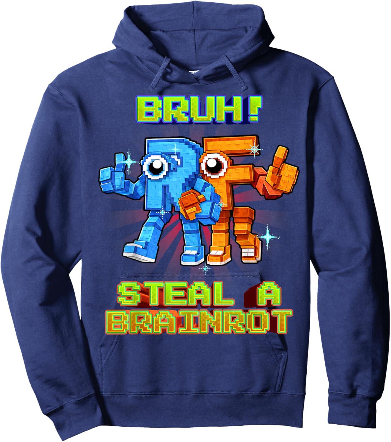 Bruh R or F Funny R-F Brainrot for Boys Kids Teens Hoodie - Hoodie | Navy