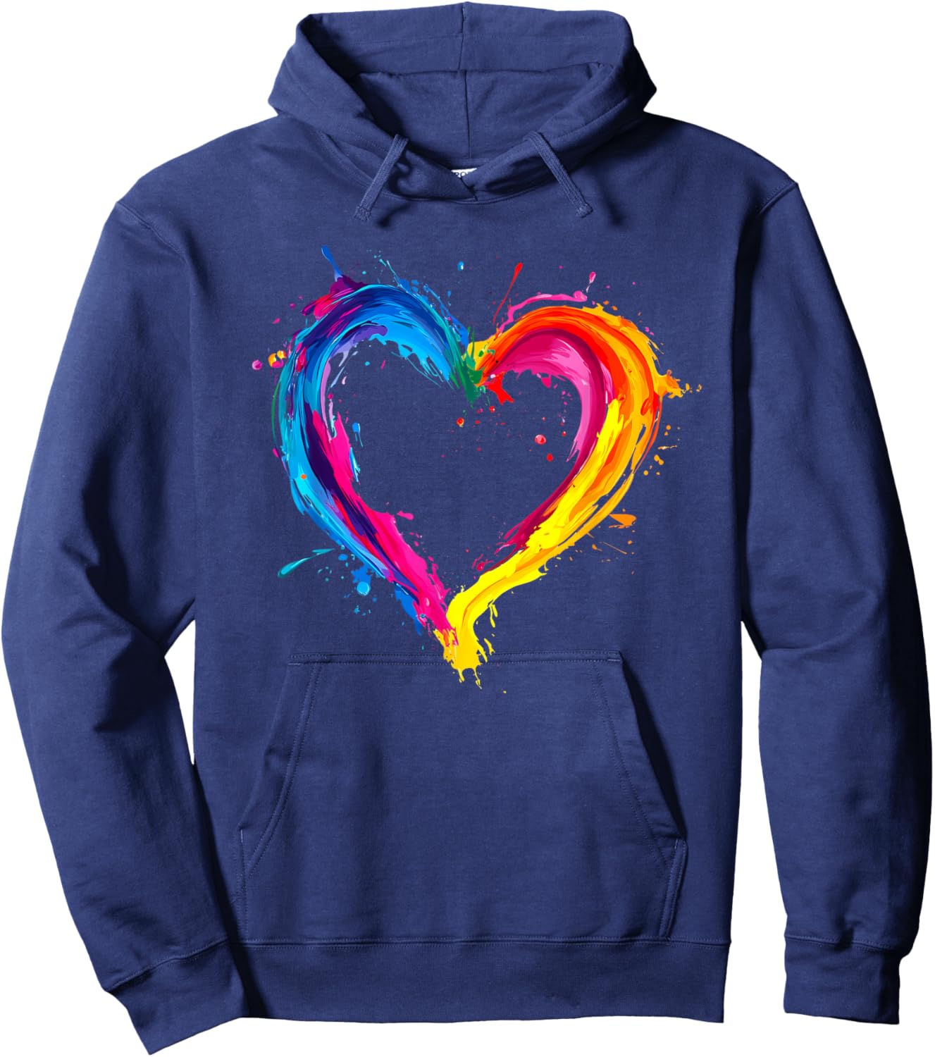 Colorful Heart Love Valentines Day Hoodie - Hoodie | Navy