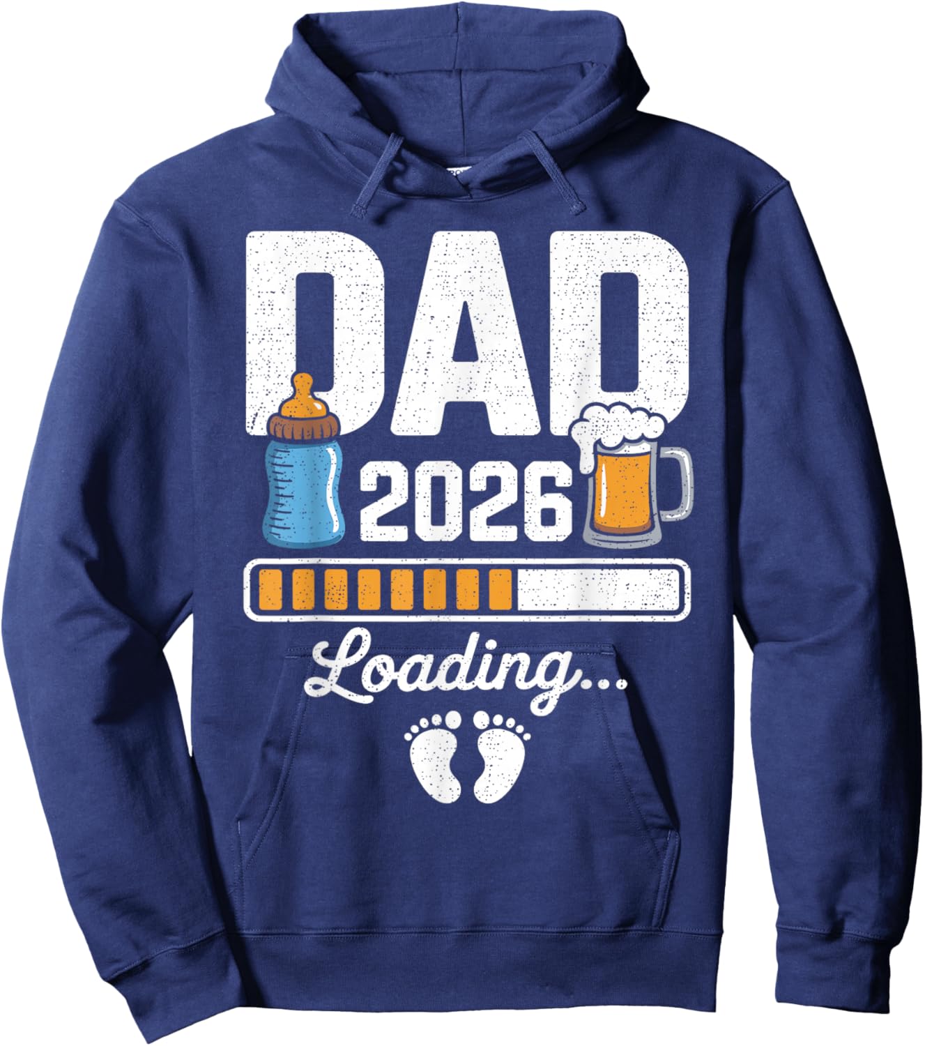Dad 2026 Loading Expecting New Baby Announcement Men Hoodie - Hoodie | Navy