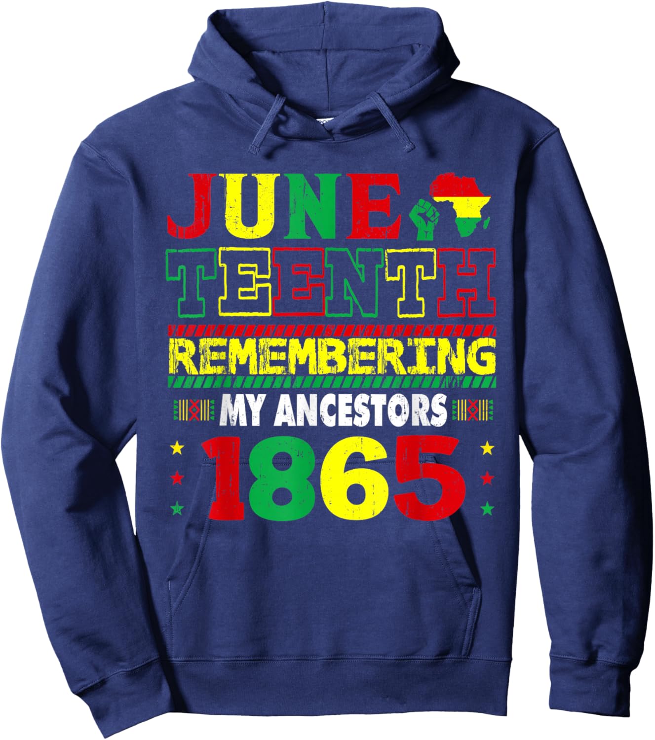 Remembering My Ancestors Juneteenth 1865 African Men Women Hoodie - Hoodie | Navy