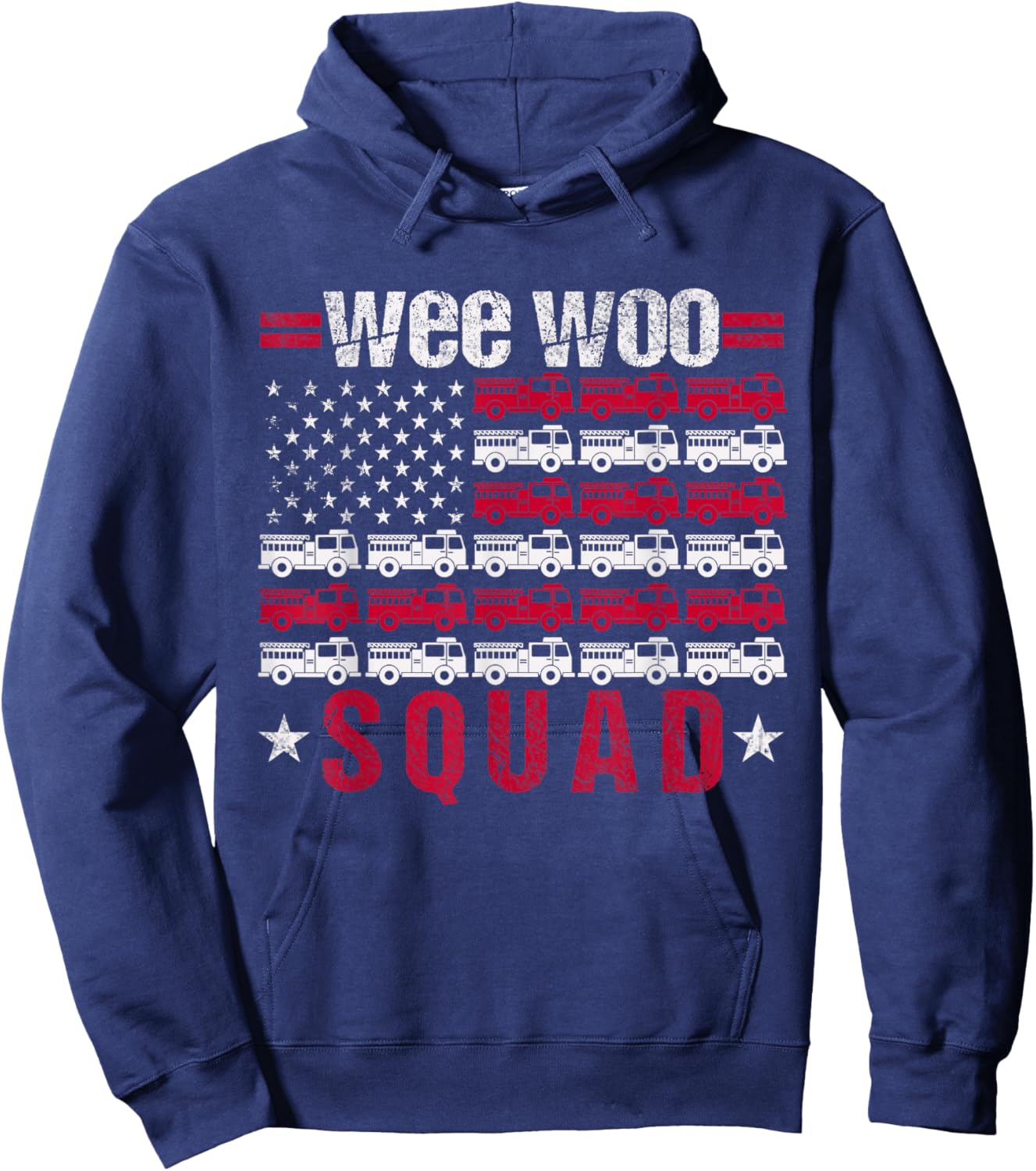 Funny Wee Woo Squad Fire Truck Design for Kids and Adults Hoodie - Hoodie | Navy