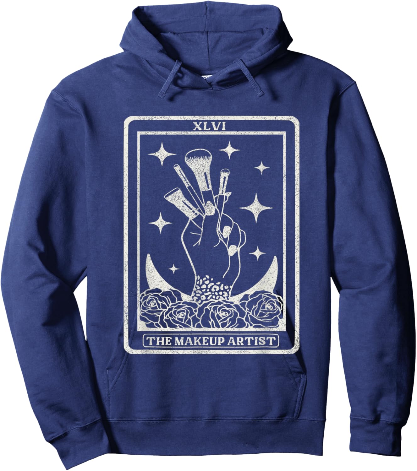 Vintage The Makeup Artist Tarot Card MUA The Makeup Artist Hoodie - Hoodie | Navy