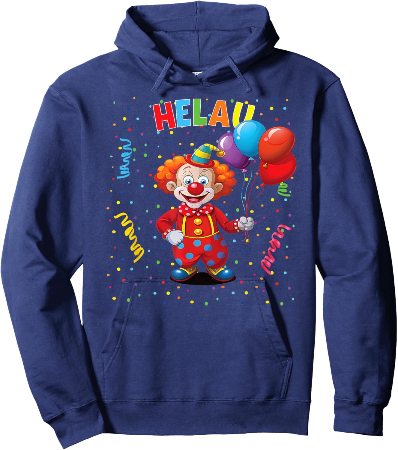 Carnival Costume Fancy Dress Costume Helau Clown Confetti Hoodie - Hoodie | Navy