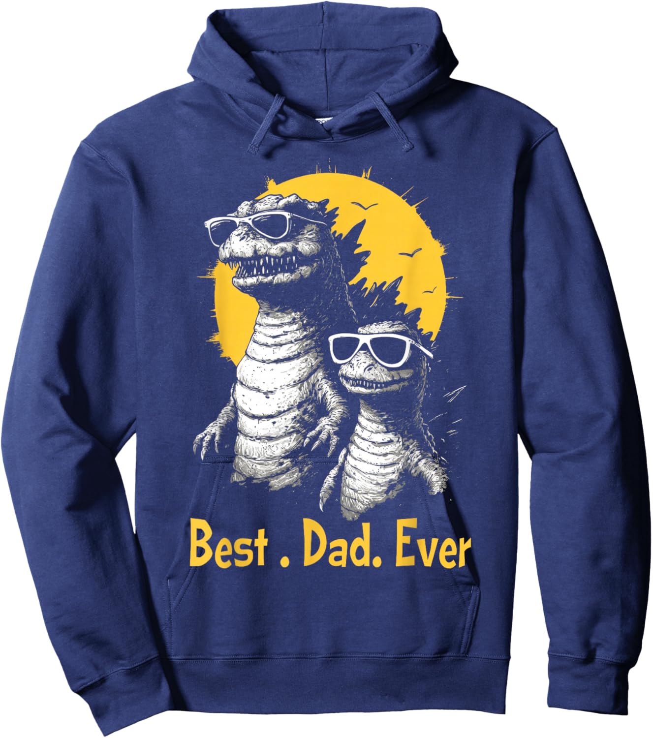 Retro Vintage Best Dad Ever Dinosaur Funny Father's Day Hoodie - Hoodie | Navy