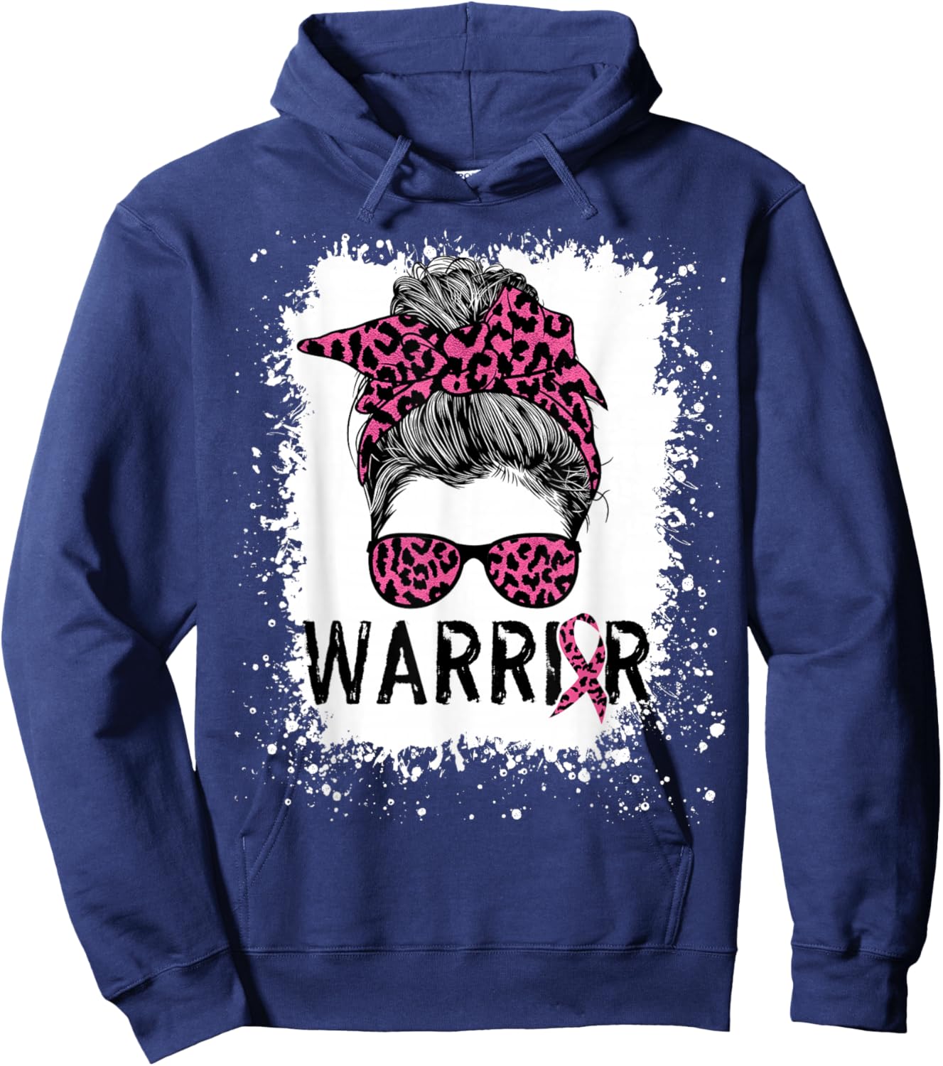 Warrior Breast Cancer Shirts Awareness Support Pink Ribbon Hoodie - Hoodie | Navy