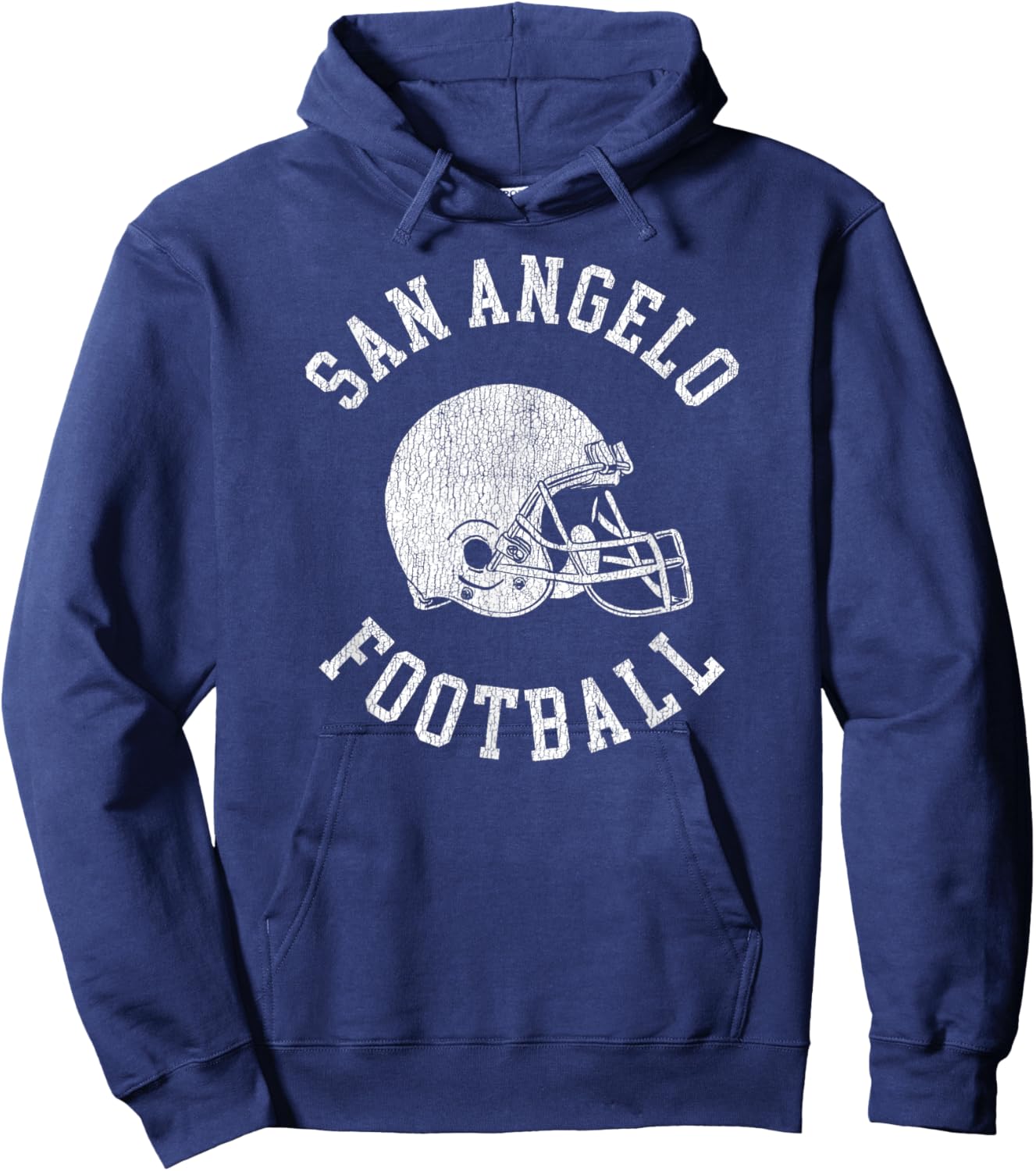 San Angelo Football Throwback Football Helmet Retro Hoodie - Hoodie | Navy