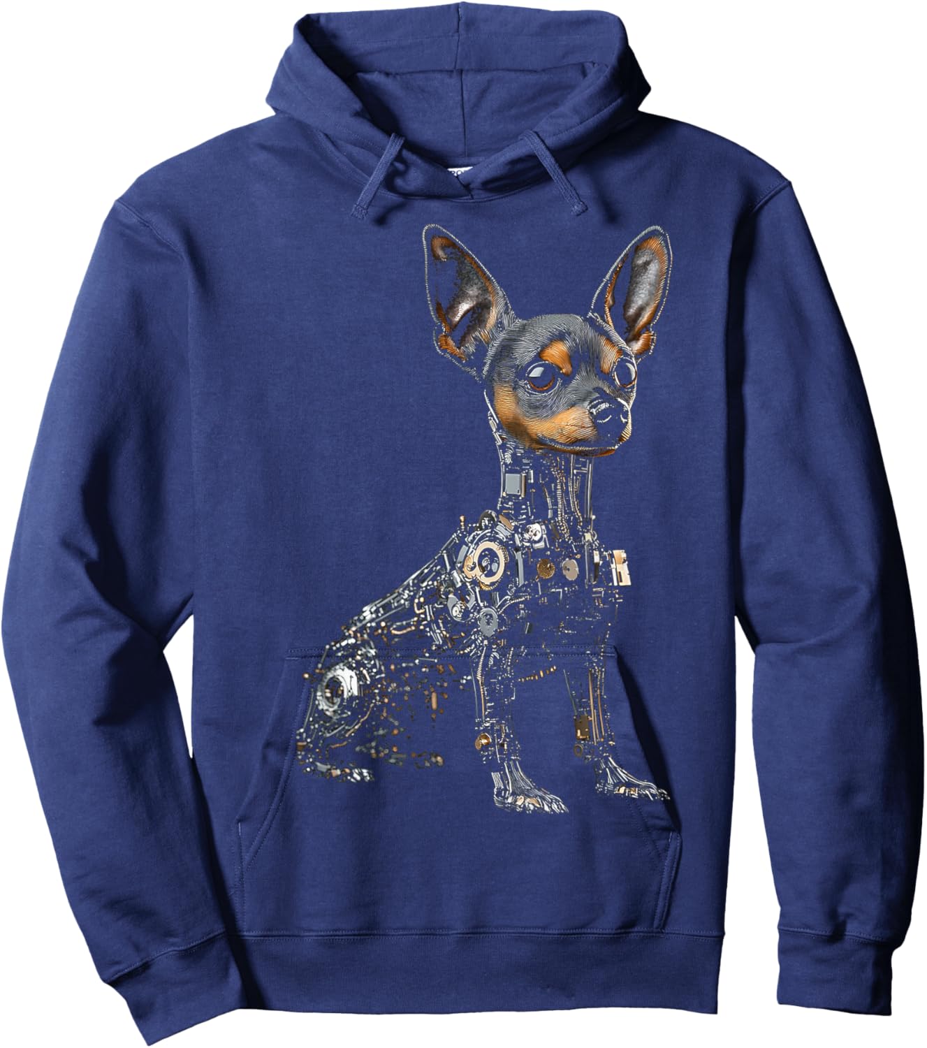 Toy Terrier Dog Motif Pet Artwork Toy Terrier Hoodie - Hoodie | Navy