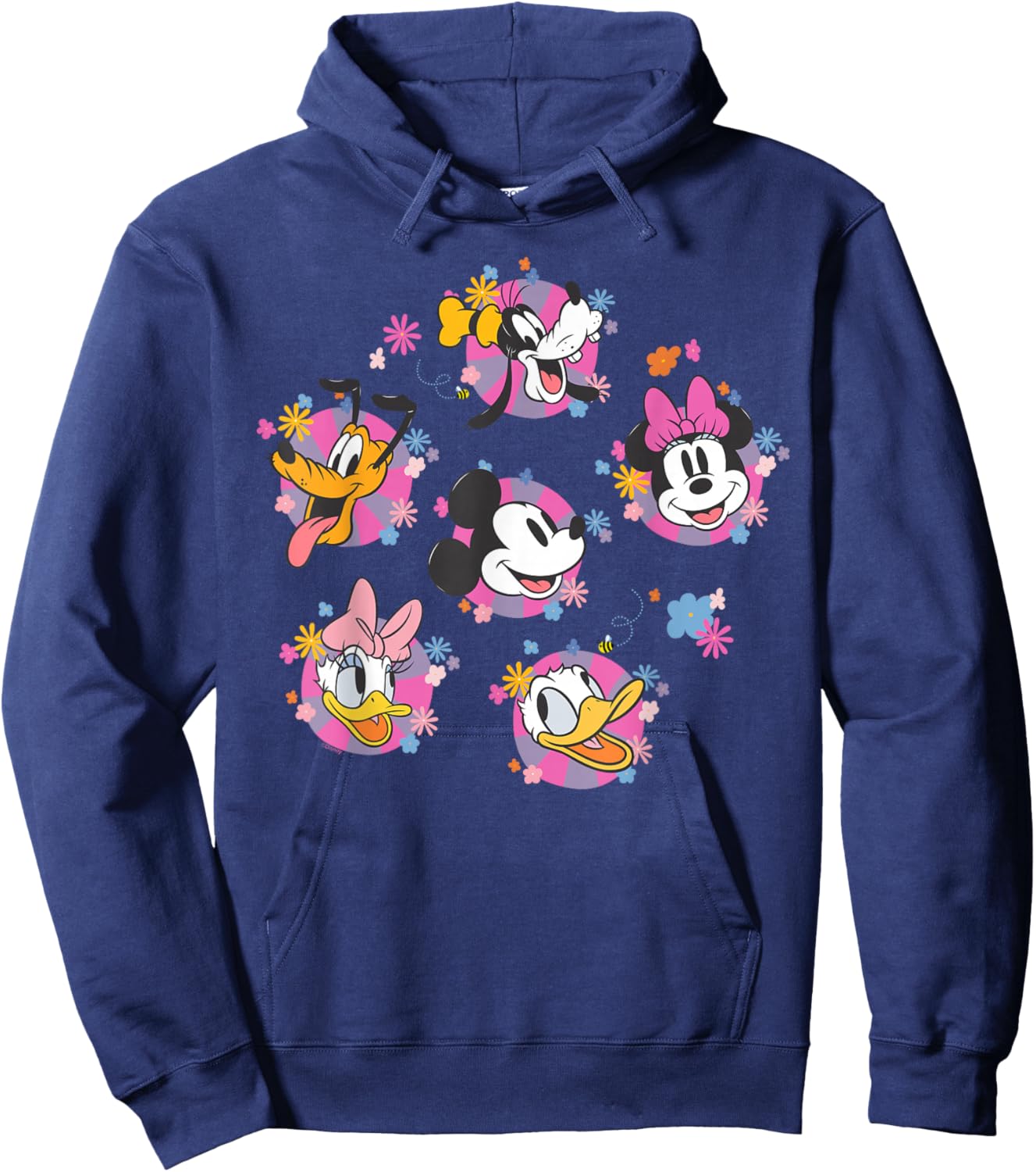 Disney Mickey & Friends Spring Easter Friendly Flower Faces Hoodie - Hoodie | Navy