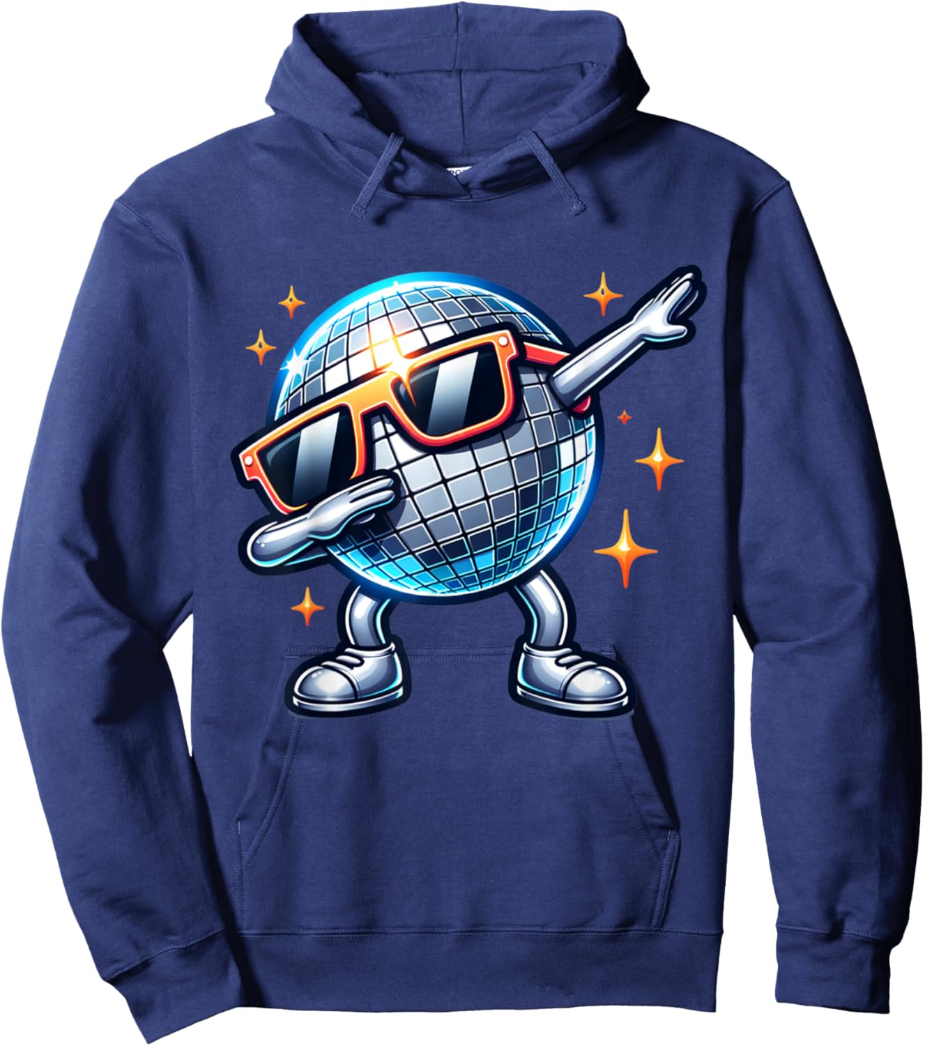 Retro Disco Ball Dabbing 70s Nightclub Dance Party Costume Hoodie - Hoodie | Navy
