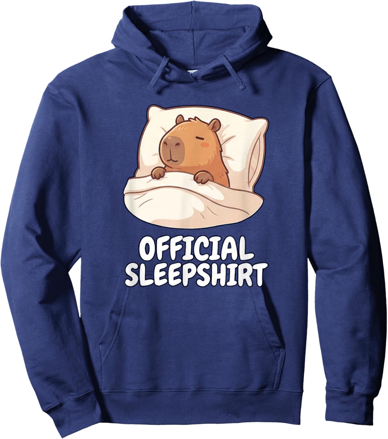 Official Capybara Cute Bedtime Sleepwear Hoodie - Hoodie | Navy