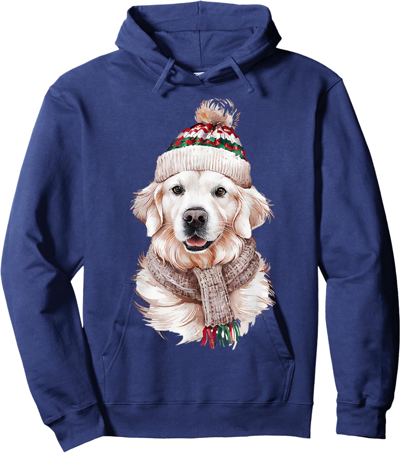 White English Cream Golden Retriever Mom Dog Puppy Christmas Women Hoodie - Hoodie | Navy