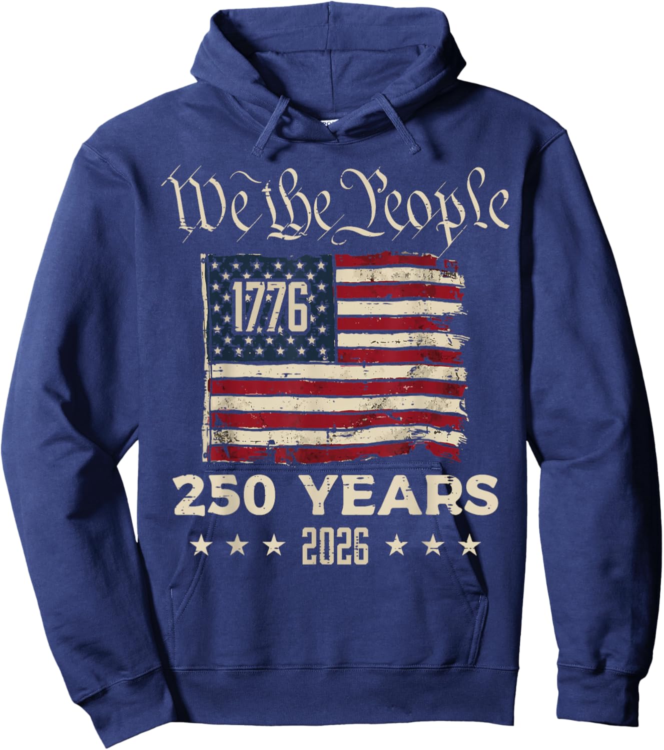 US Flag 1776 2026 250 Years 250th Anniversary 4th of July Hoodie - Hoodie | Navy