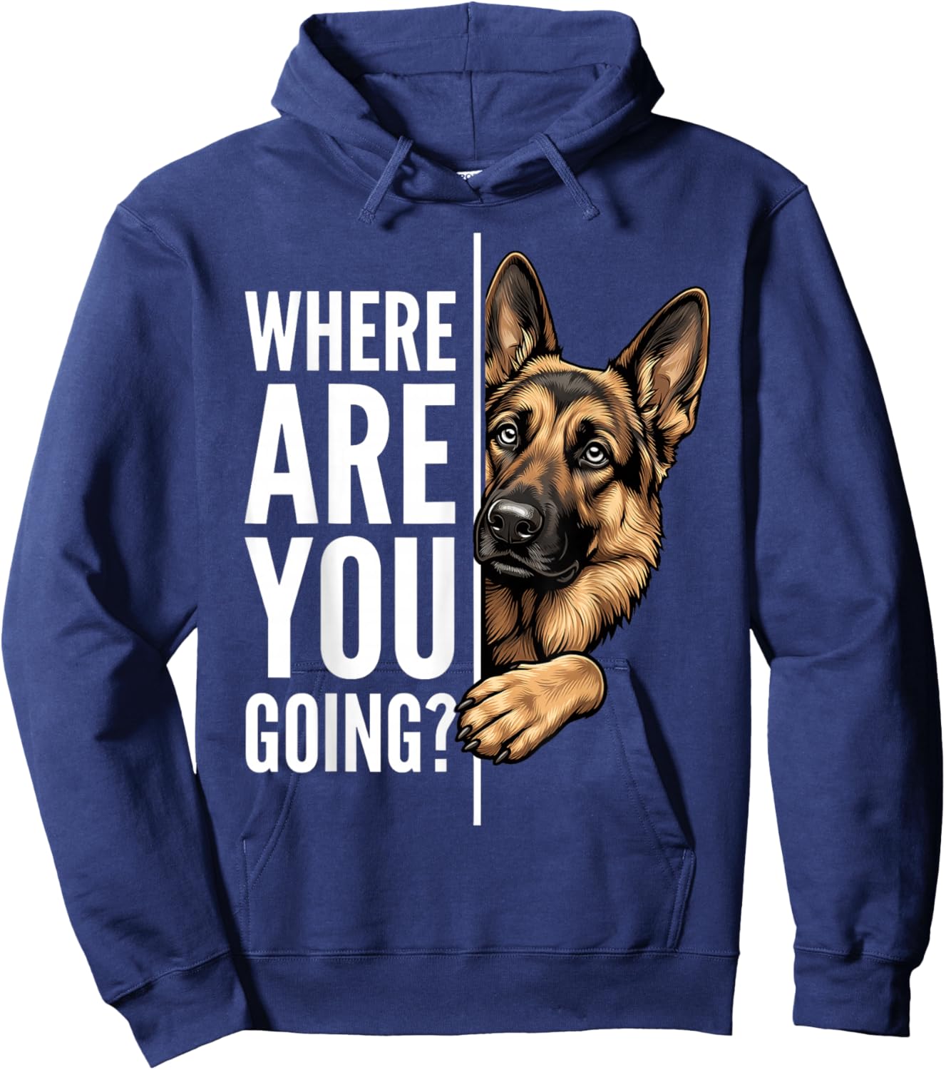 Where are You Going? German Shepherd Hoodie - Hoodie | Navy