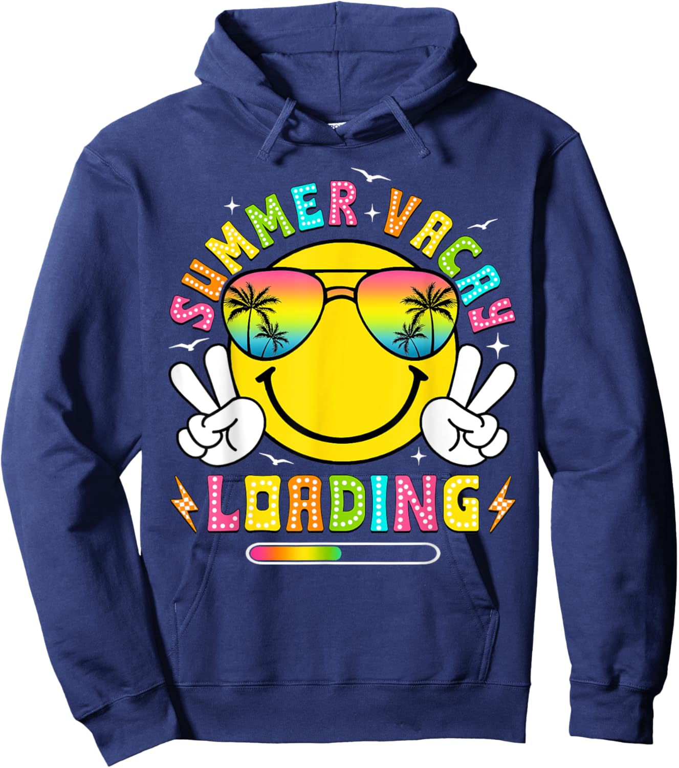 Summer Vacay Loading End Of School Year Summer Teacher Kids Hoodie - Hoodie | Navy