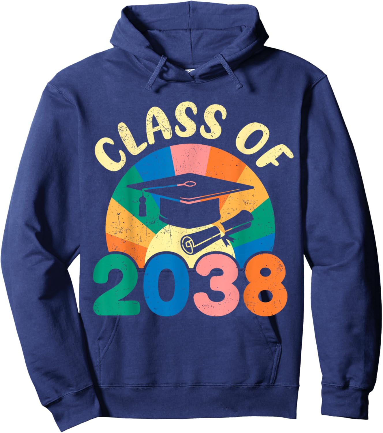 Back to School Pre-K Kindergarten Graduation Class of 2038 Hoodie - Hoodie | Navy