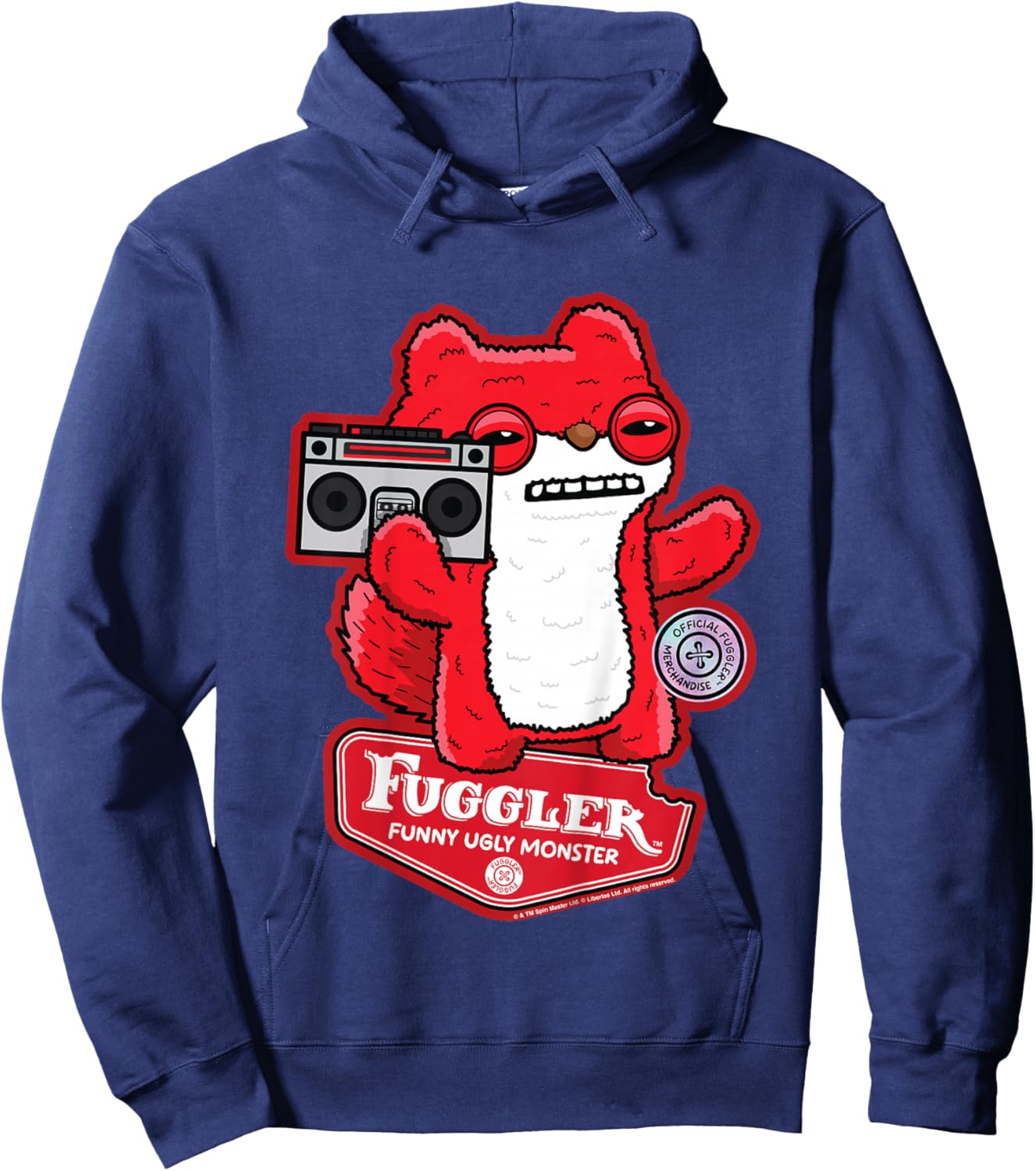 Kids Fuggler Boombox Sketchy Squirrel Kids Hoodie - Hoodie | Navy