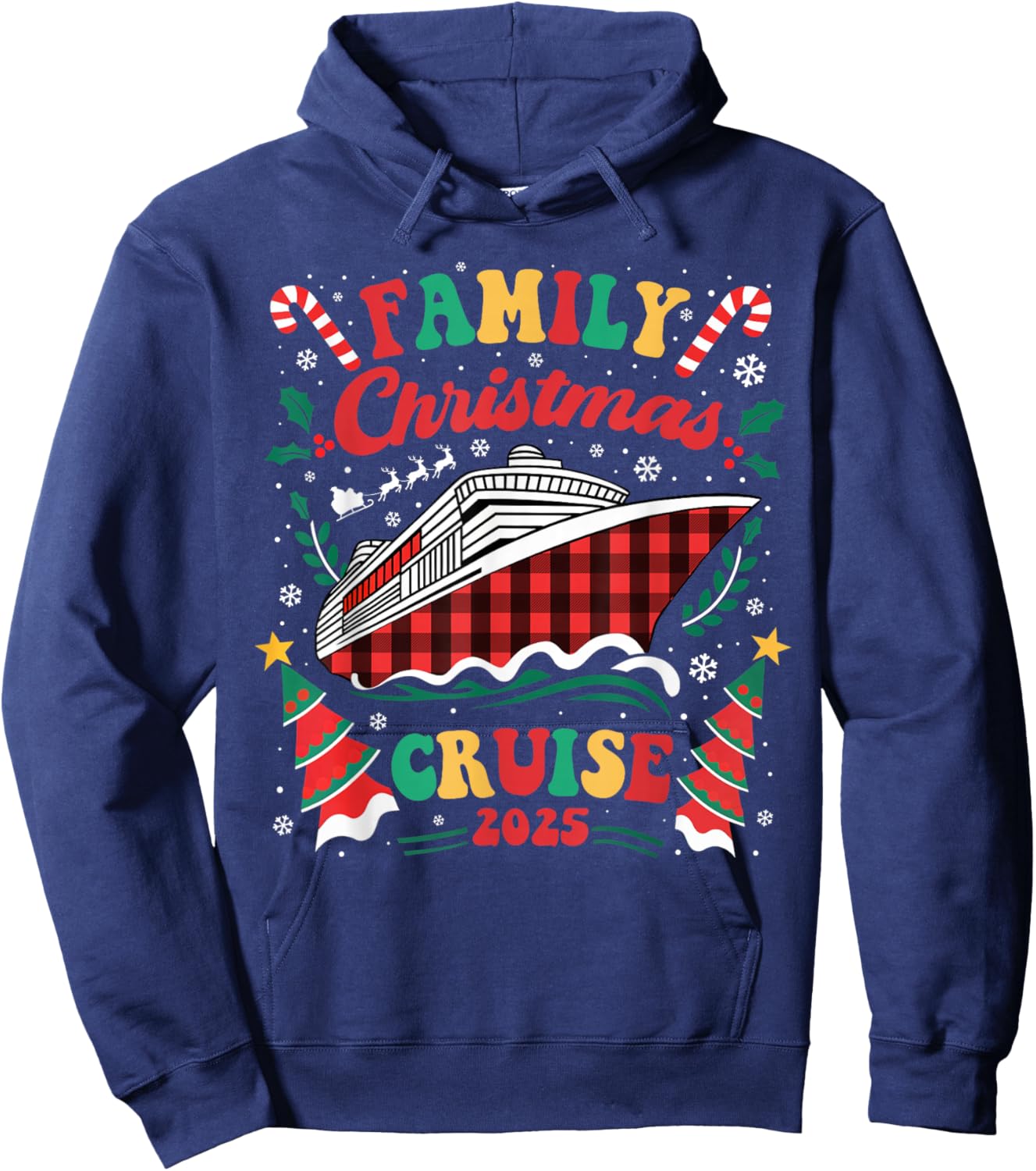 Family Christmas Cruise 2025 Family Matching Merry Christmas Hoodie - Hoodie | Navy
