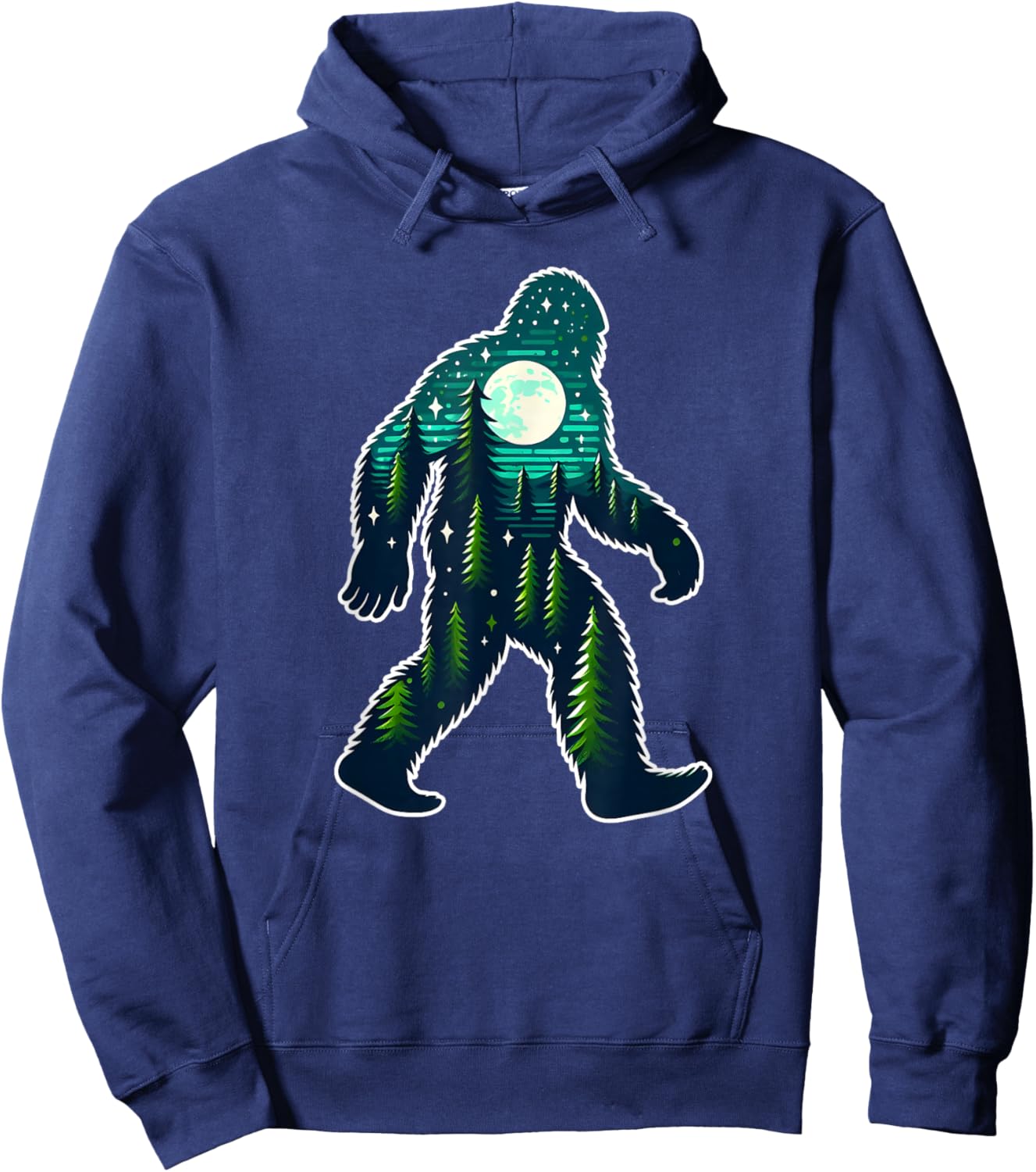 Bigfoot Sasquatch Evening Forest Silhouette Hoodie - Hoodie | Navy