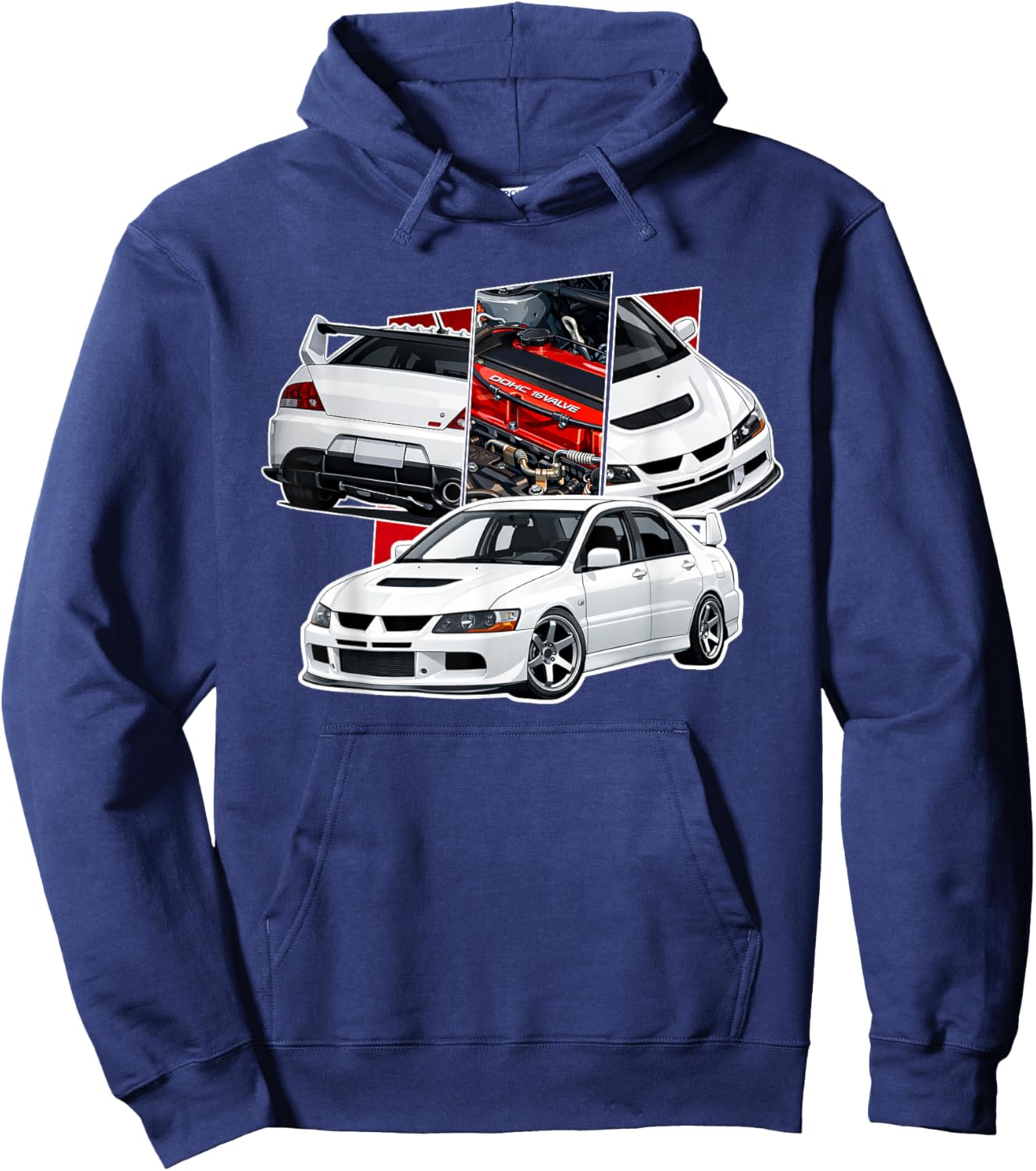 JDM Rally Auto Evo 9 Asphalt Japan Autos Für echte Tuner Hoodie - Hoodie | Navy