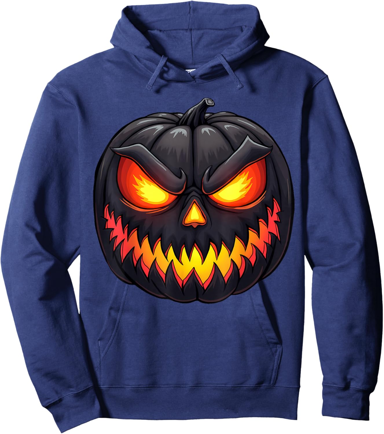 Scary Jack O Lantern Creepy Pumpkin Face Halloween Costume Hoodie - Hoodie | Navy