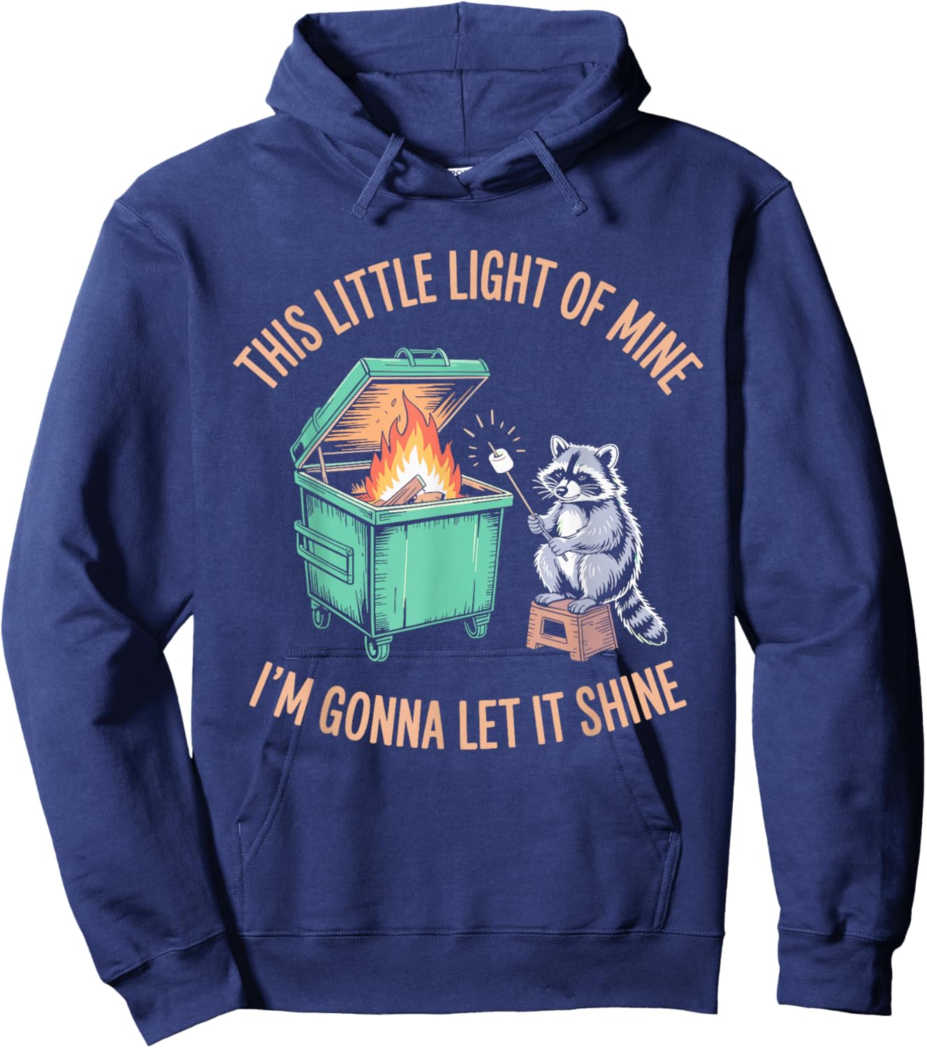 This Little Light of Mine I'm Gonna Let It Shine Raccoon Hoodie - Hoodie | Navy