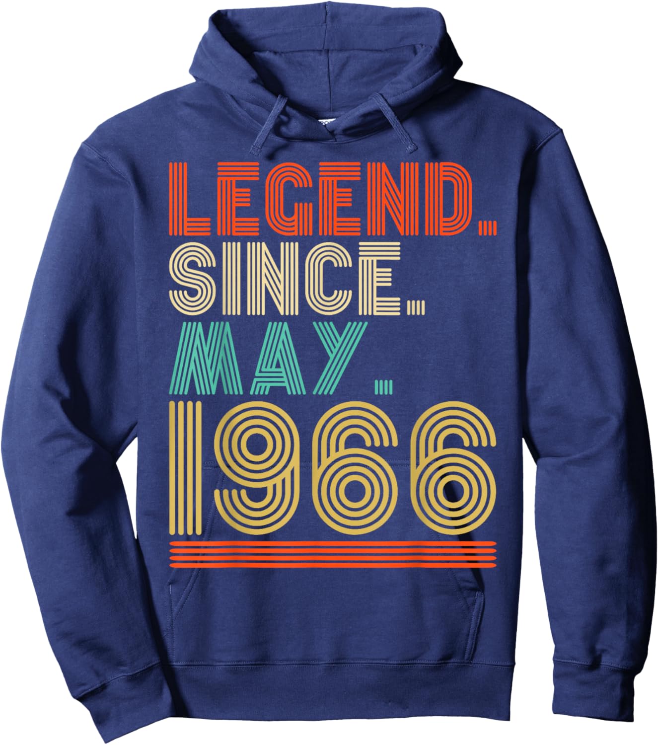 Retro 60 Years Old Legend Since May 1966 60th Birthday Hoodie - Hoodie | Navy