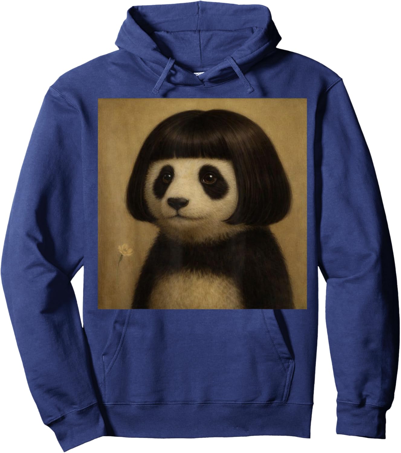 Funny Bob Haircut Panda Meme Cute Panda Lover Humor Hoodie - Hoodie | Navy