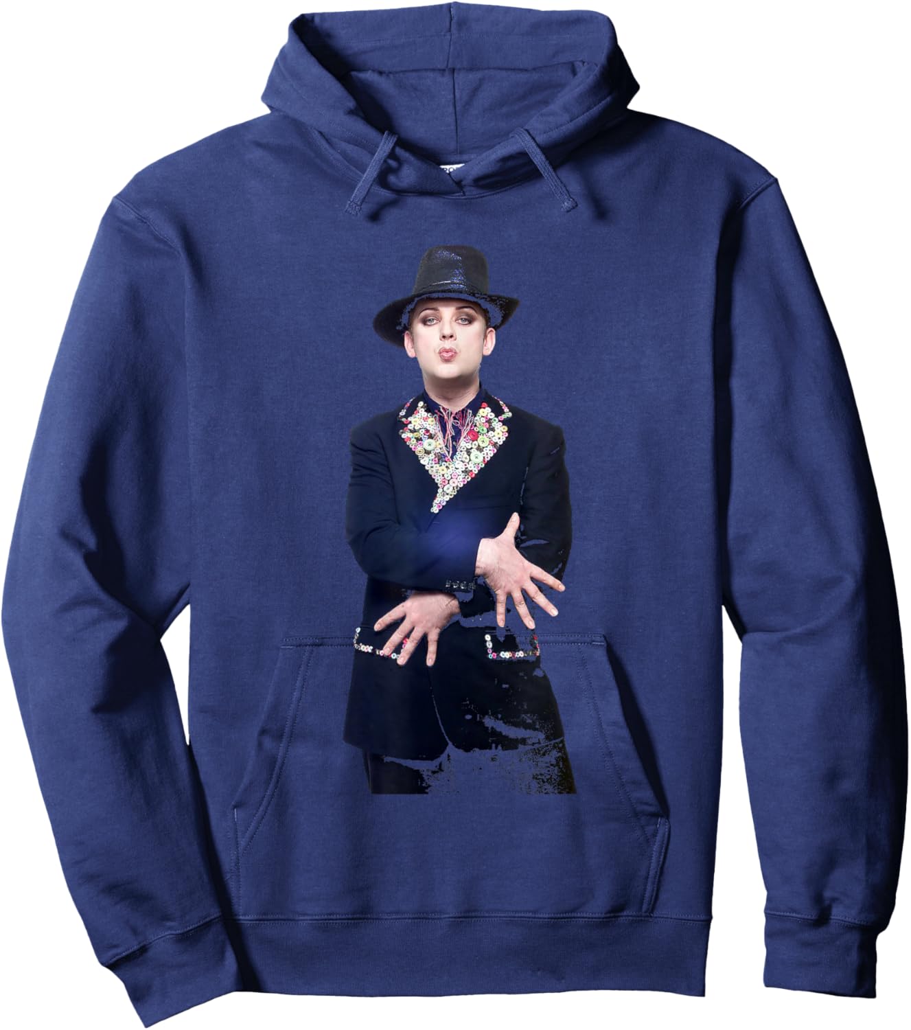 Culture Club Singer Boy George Studio Shoot Hoodie - Hoodie | Navy
