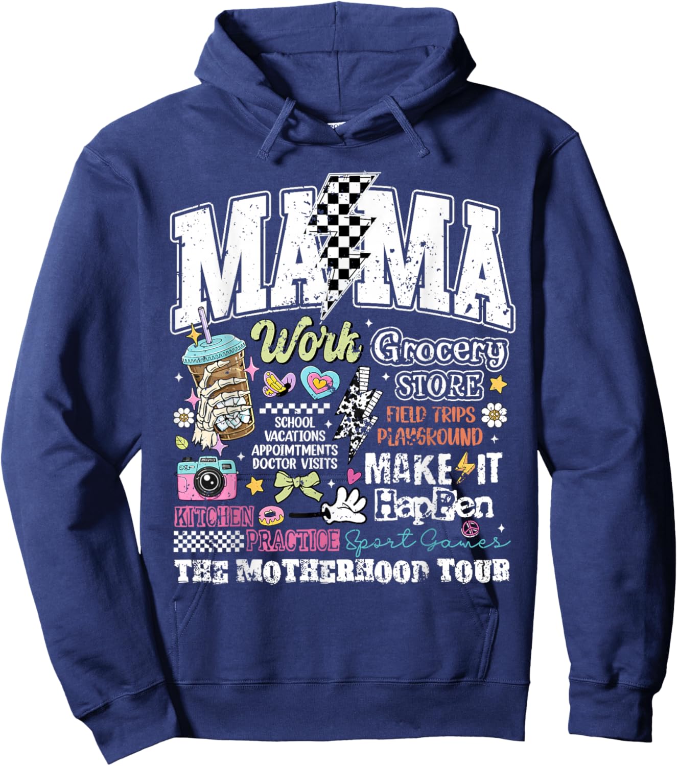 Mama Lightning The Motherhood Tour Mom Happy Mother's Day Hoodie - Hoodie | Navy