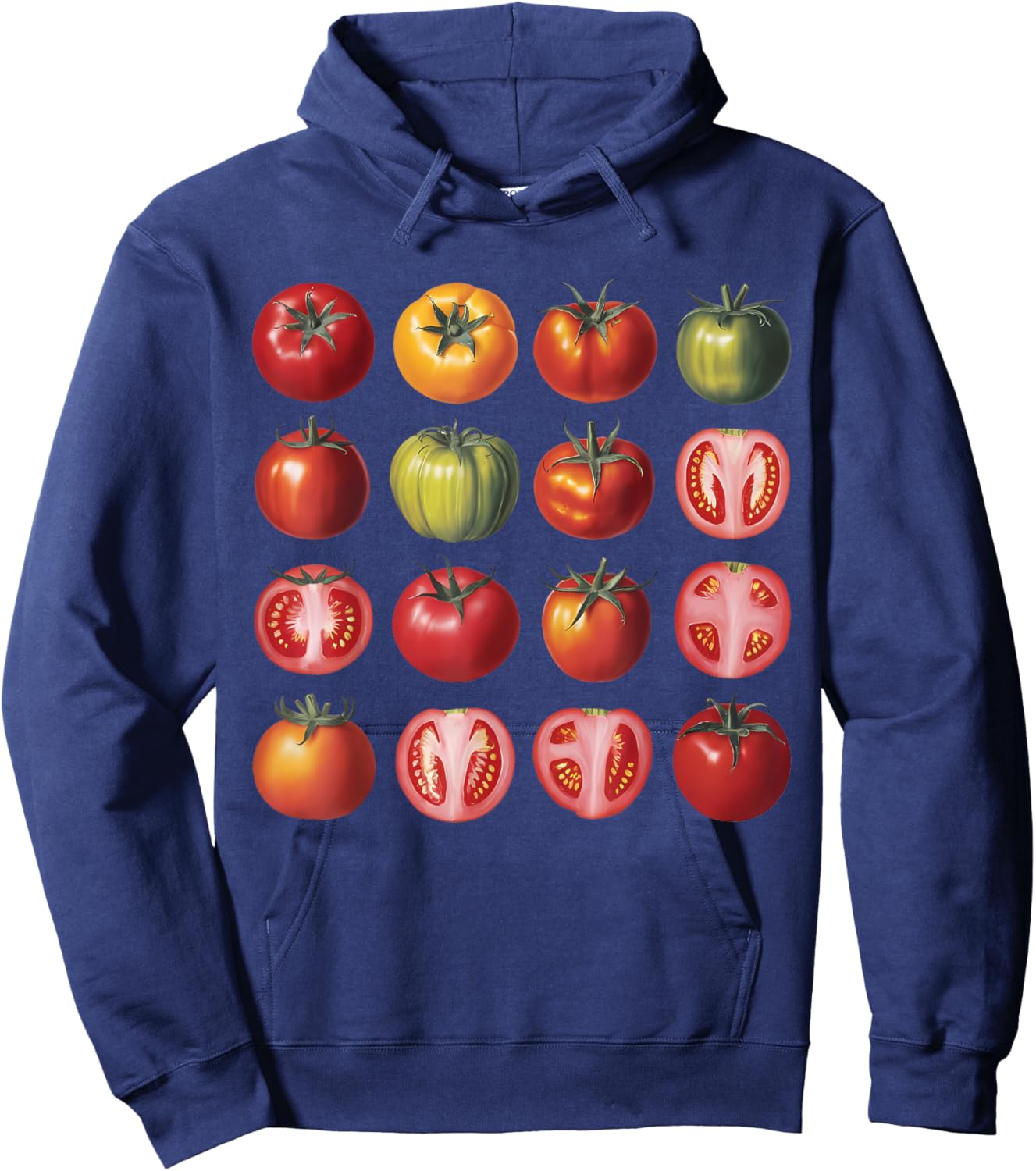 Tomato Lover Design Breeds of Tomatoes Farmer's Market Women Hoodie - Hoodie | Navy