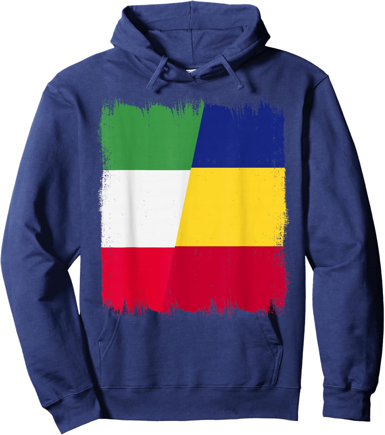 Italy Romania Half Flag Italian Romanian Heritage Hoodie - Hoodie | Navy