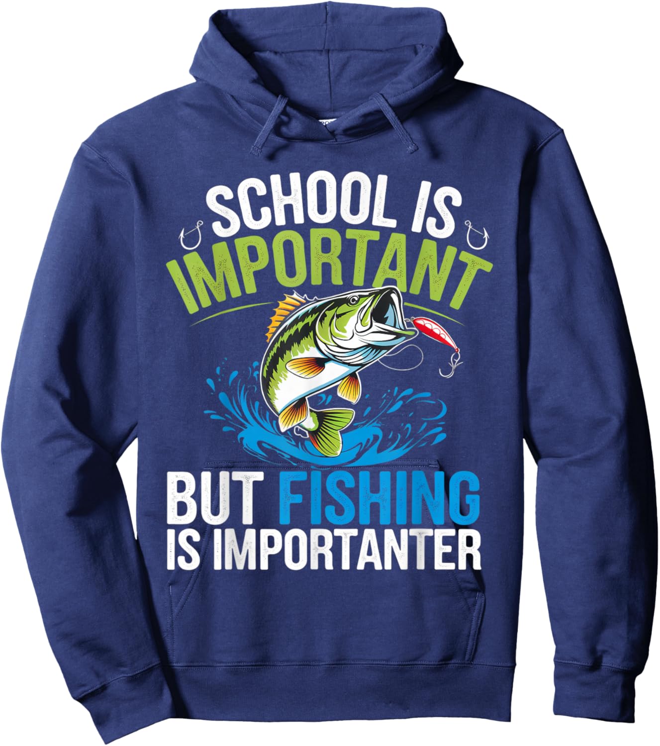 School Is Important But Fishing Is Importanter Design Hoodie - Hoodie | Navy