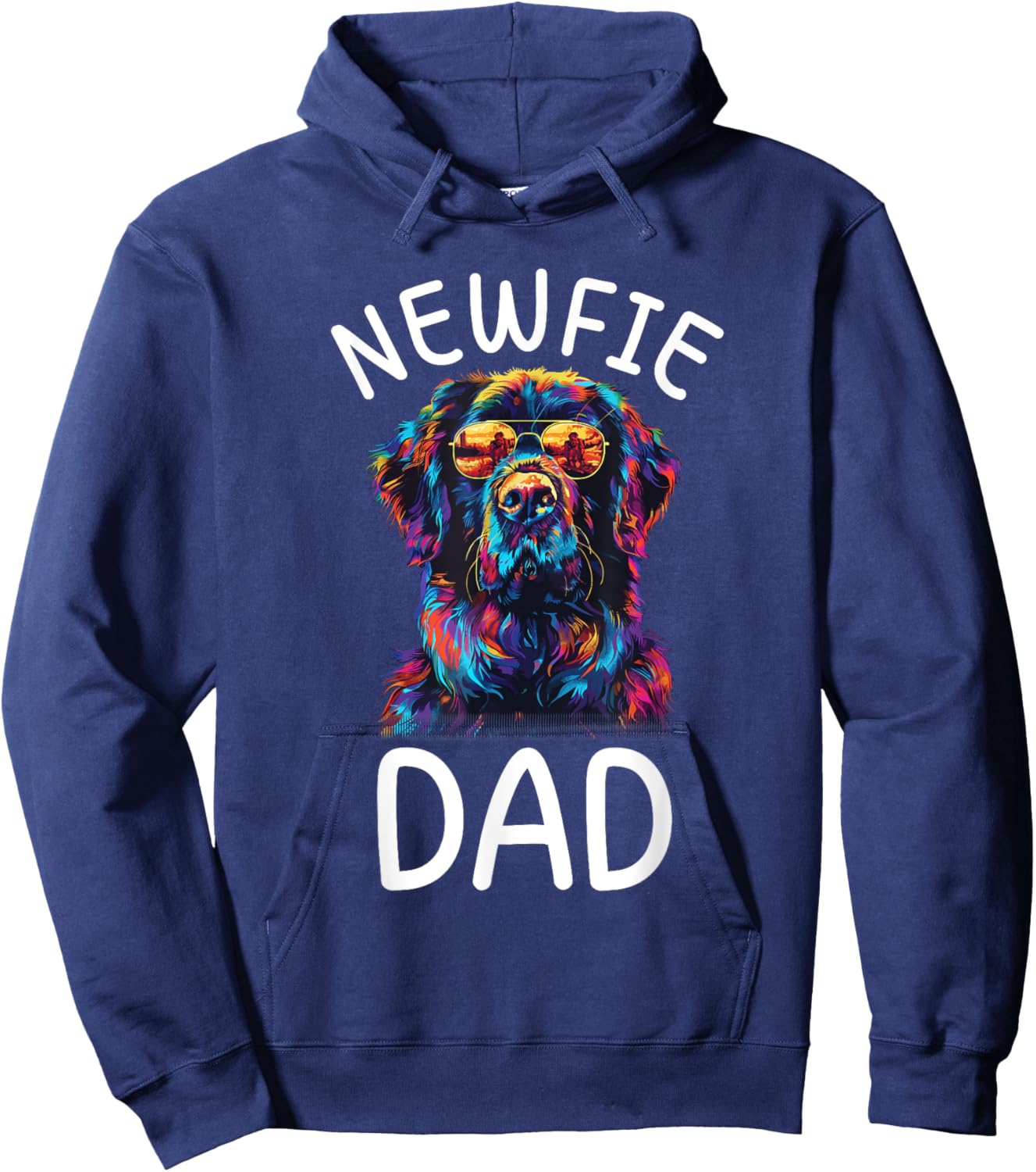 Newfoundland Dad Pop Art Design Newfoundland Dog Lovers Hoodie - Hoodie | Navy
