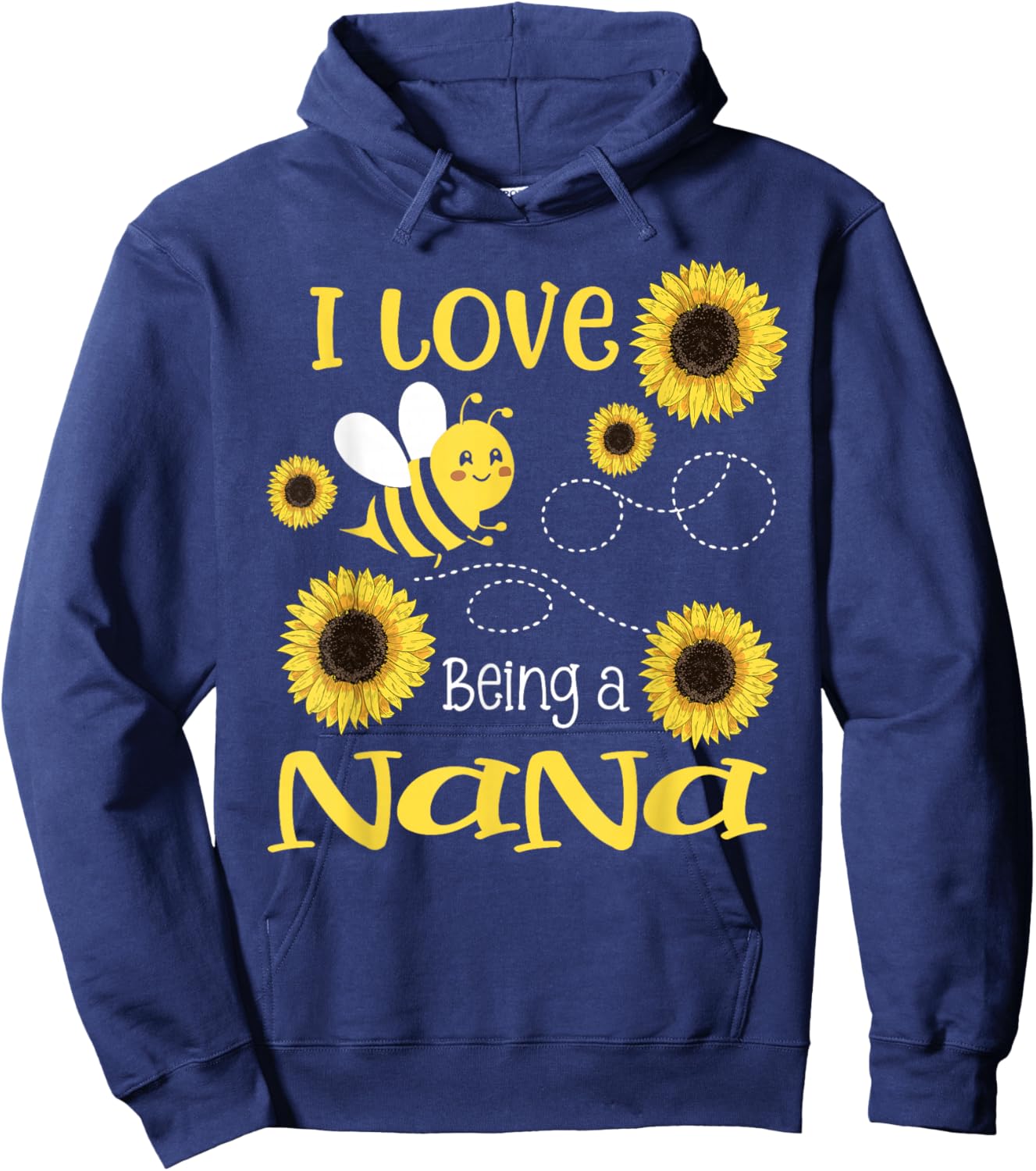 I Love Being A Nana Sunflower Bee Lover Hoodie - Hoodie | Navy
