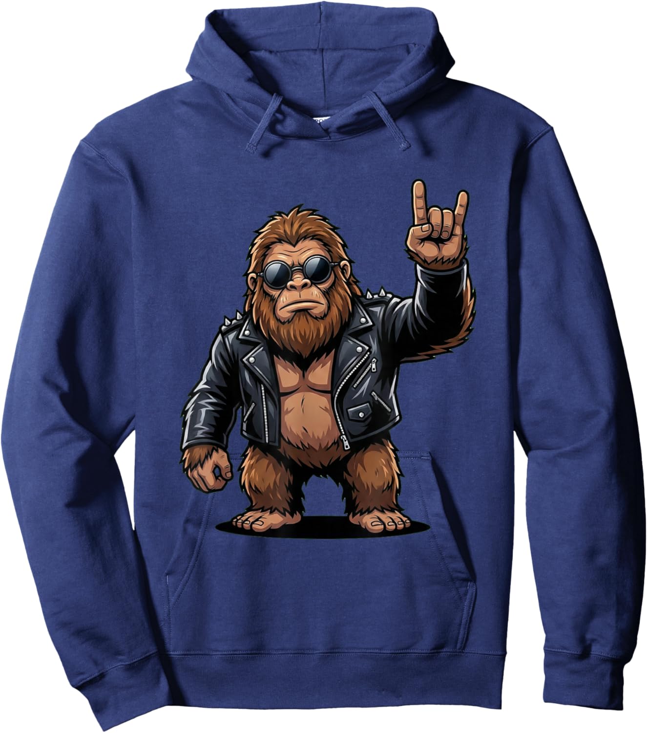 Funny Cool Bigfoot Rock On Music Gift Men Women Kids Hoodie - Hoodie | Navy
