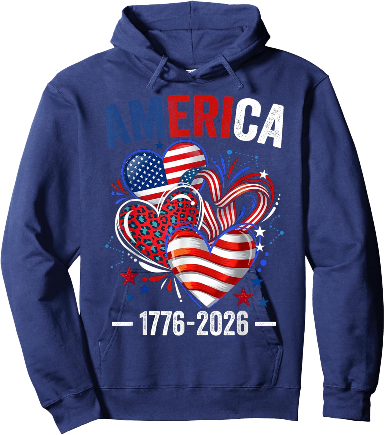 250 Years Birthday America USA 250th Anniversary 4th of July Hoodie - Hoodie | Navy