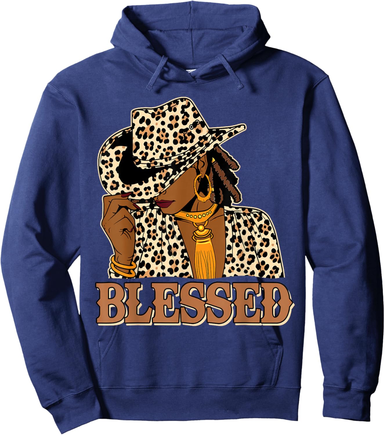 Blessed Black Cowgirl Western Swag African Christian Woman Hoodie - Hoodie | Navy